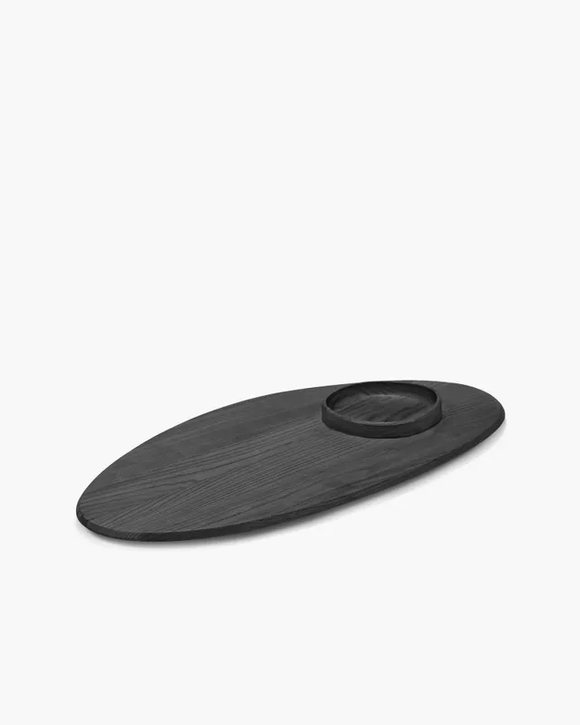 Serax Dune Platter + Bowl 02 servírovací mísa černá dřevěná