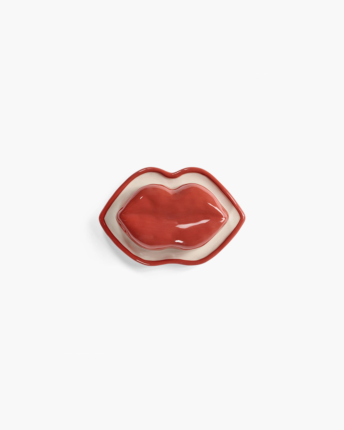 Serax Les Objets Lips máslenka s víkem červená