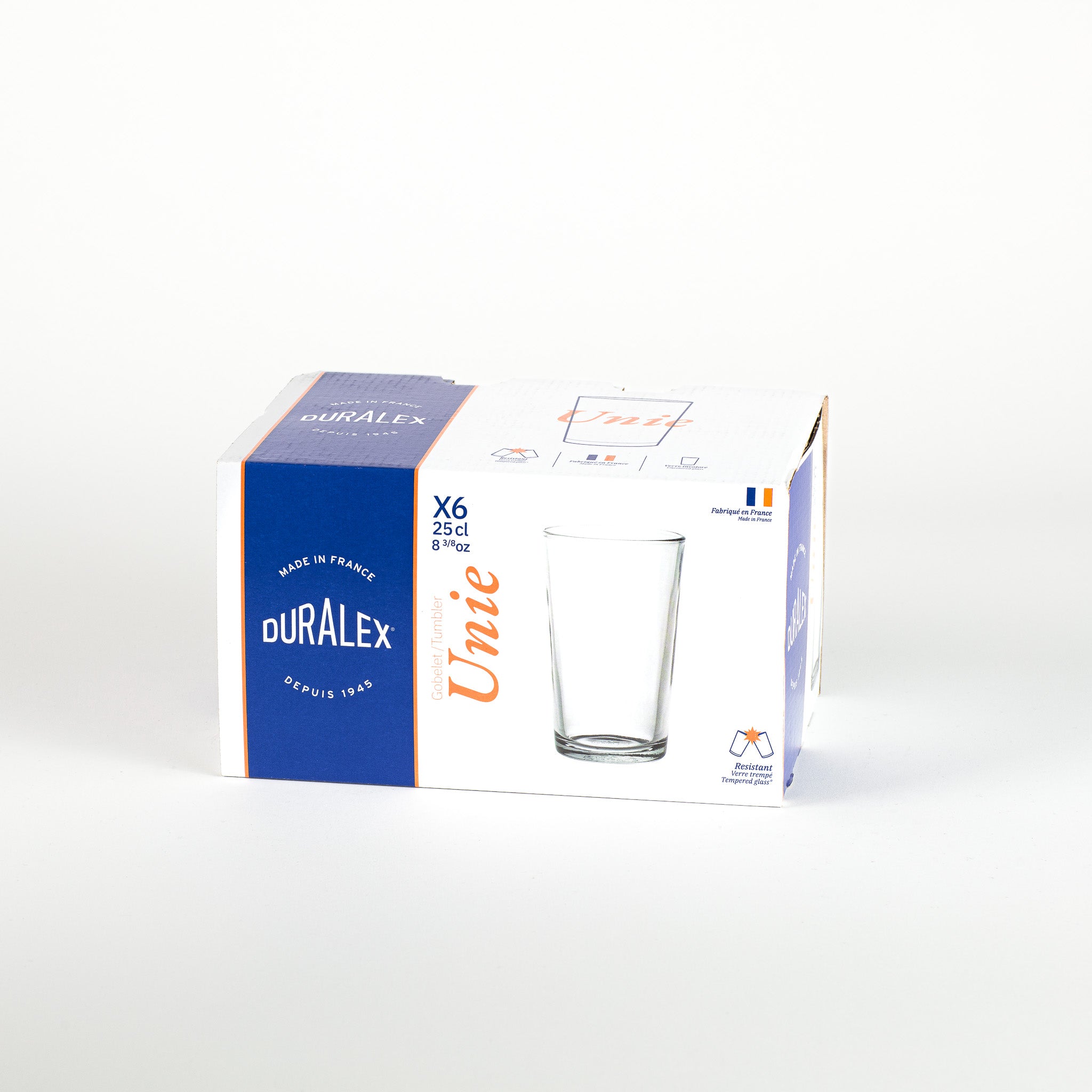 Duralex Unie sklenice 25 cl čirá 6 ks tvrzené sklo