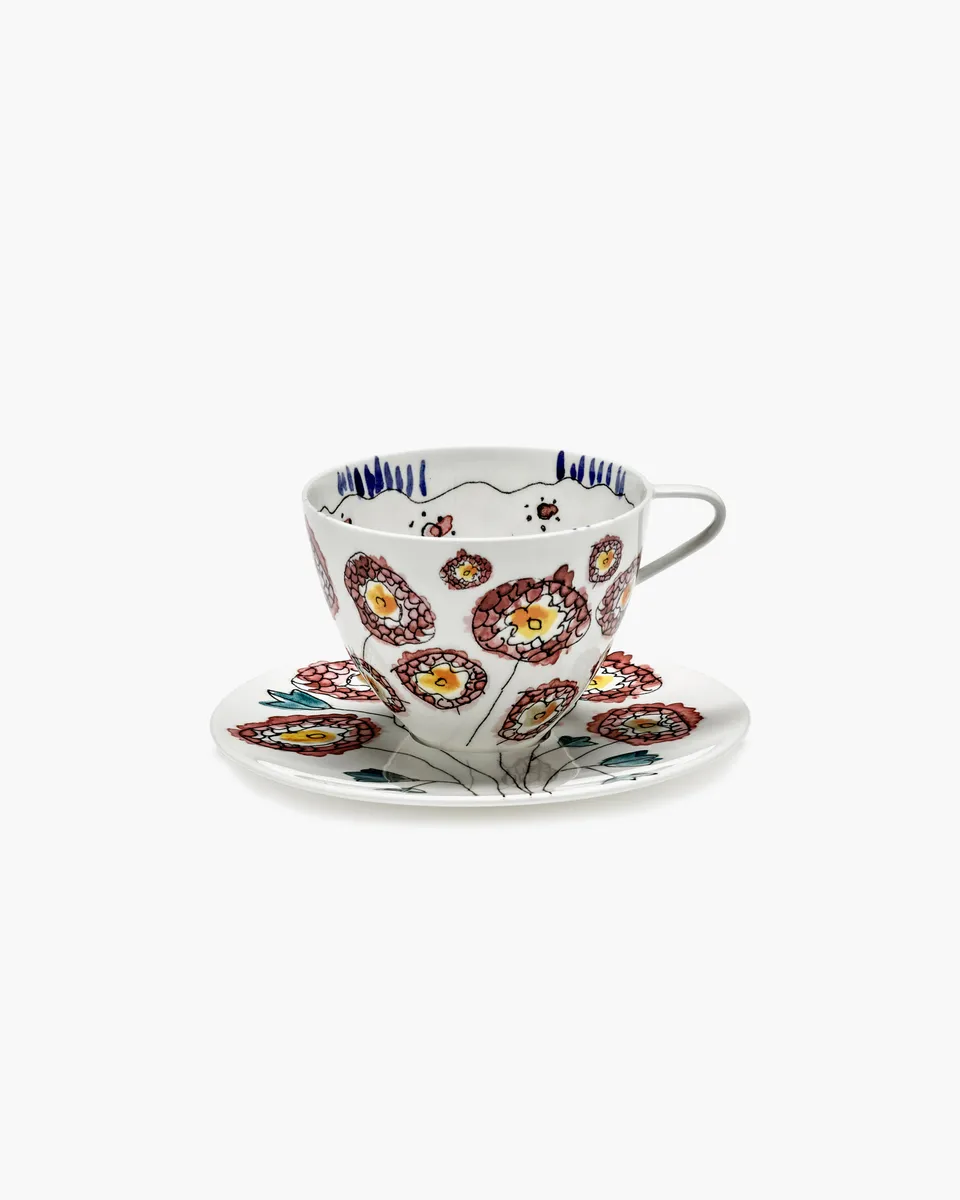 Serax Midnight Flowers Anemone cappuccino šálek mléčný