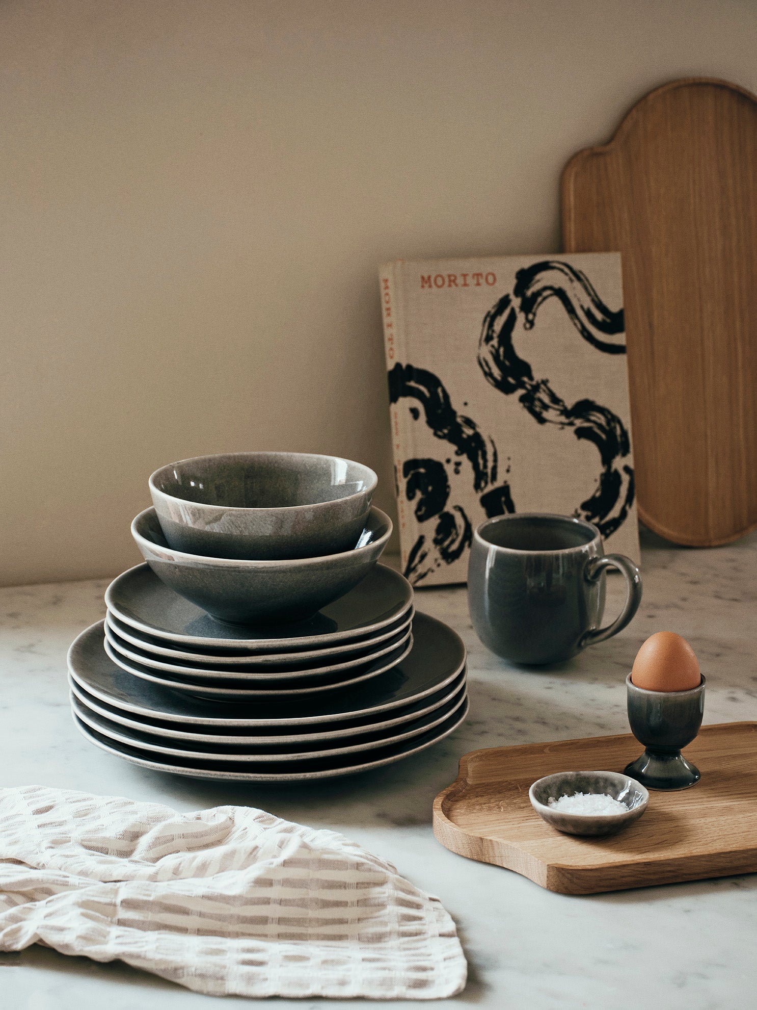 Broste Copenhagen Nordic Rain kalíšek na vejce kameninový
