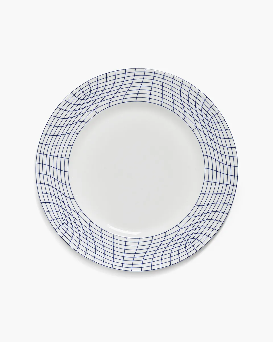 Serax Nido 01 jídelní talíř bílo-modrý porcelán