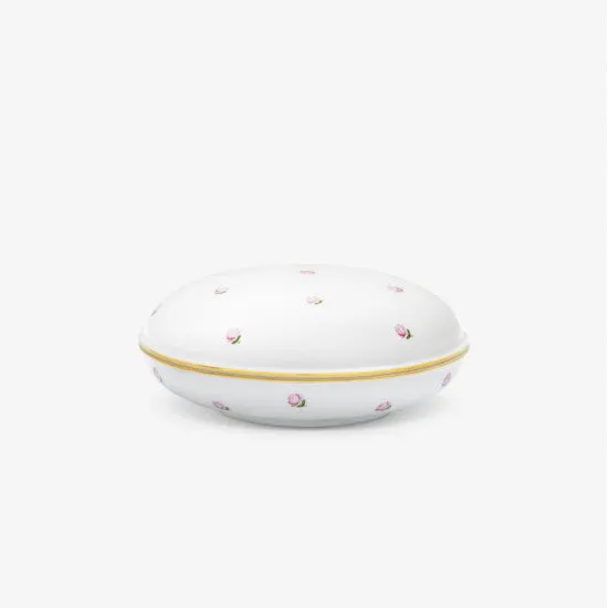 Augarten plochá šperkovnice malá růžová porcelán