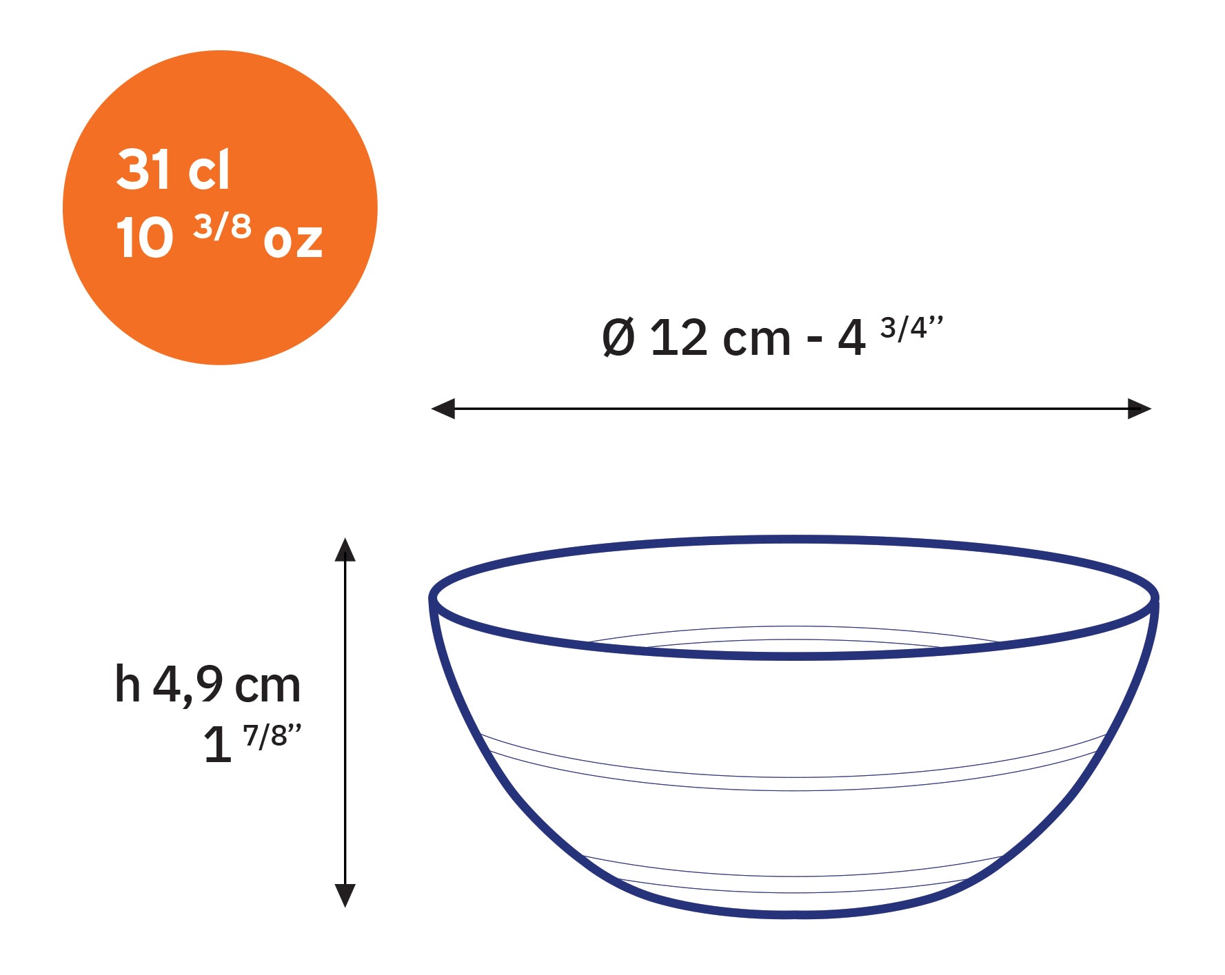 Duralex Le Gigogne skleněná miska 31 cl 12 cm 6 ks