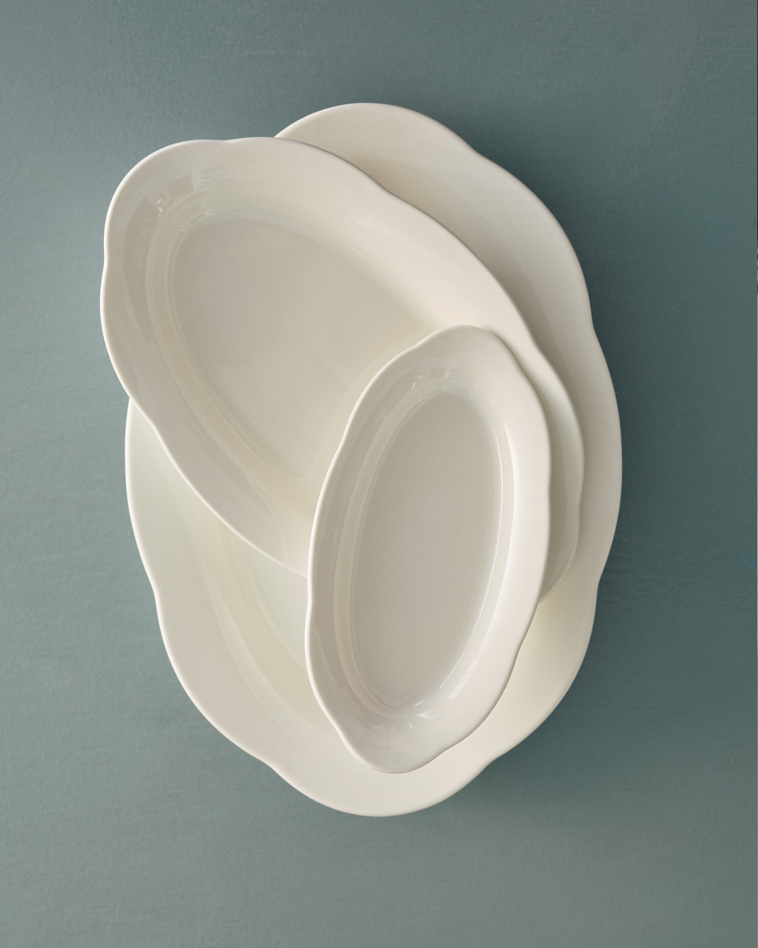 Serax Silhouette hluboký oválný talíř S bílý porcelán