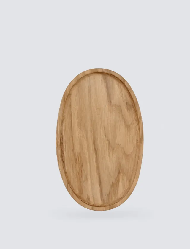 VKUSE Ovál dubový tác 31x19 cm masiv