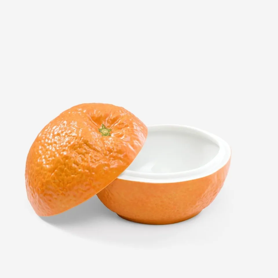 Augarten porcelánová dóza pomeranč oranžová