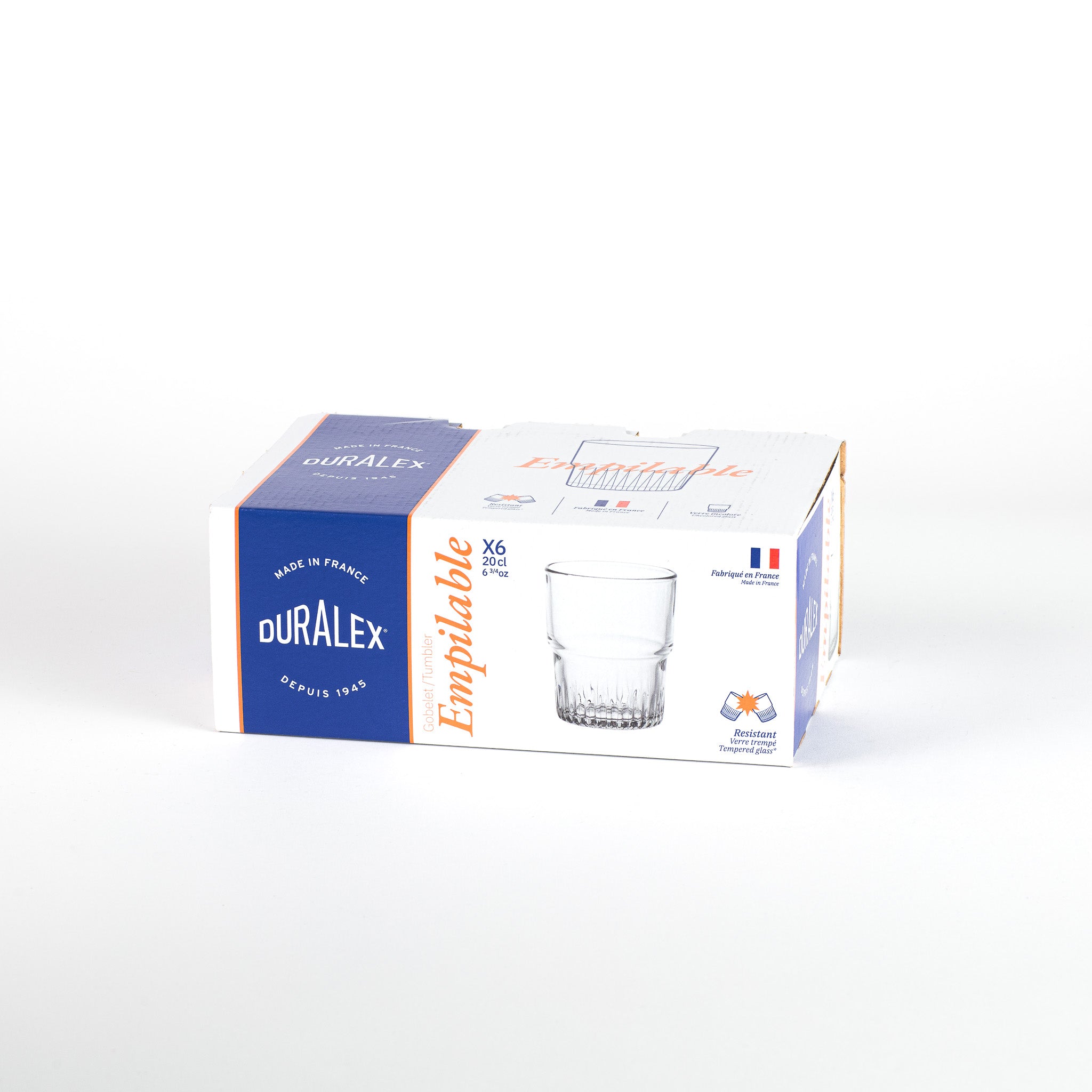 Duralex Empilable sklenice 20 cl čirá 6 ks stohovatelná