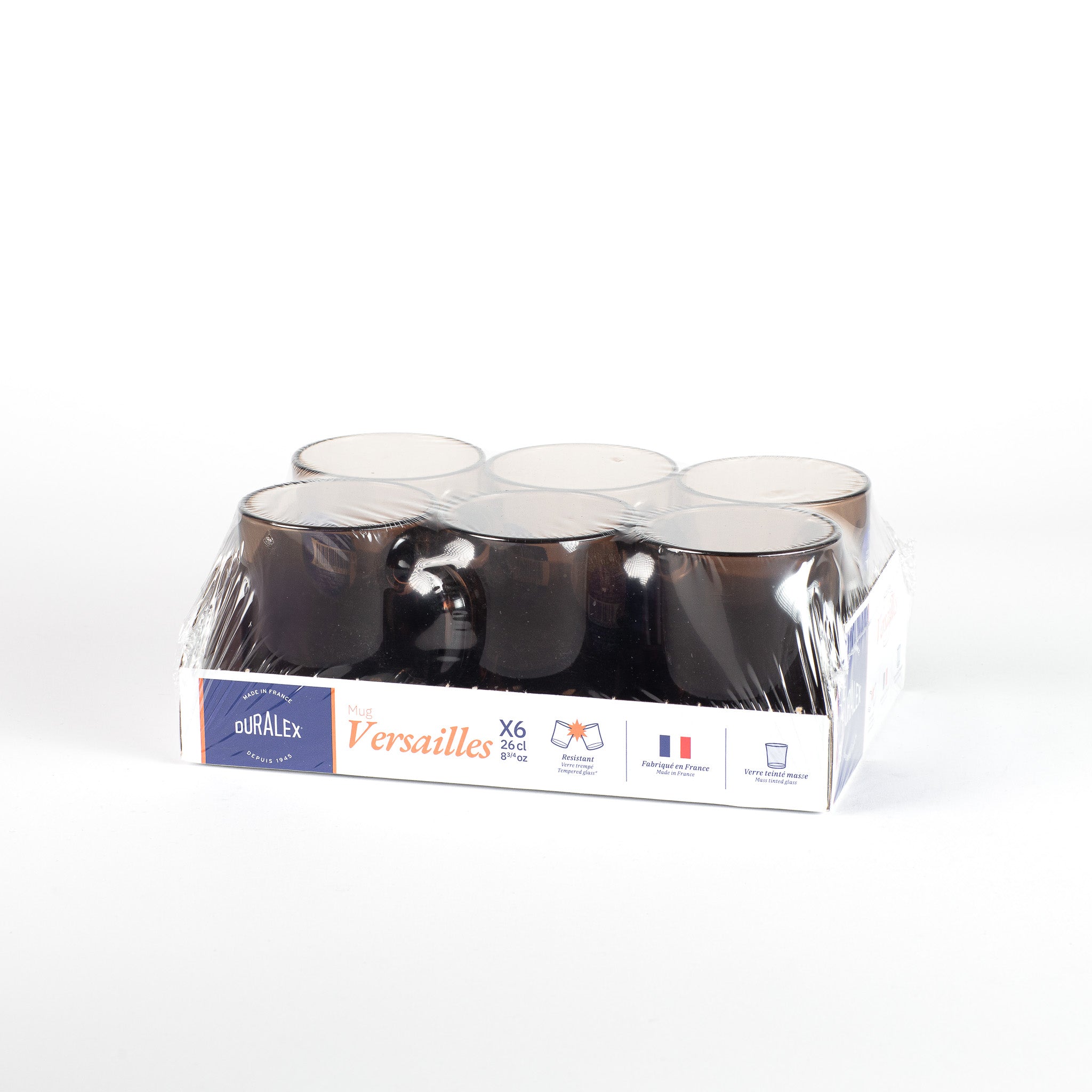 Duralex Versailles mug 26 cl sépiový 6 ks skleněný