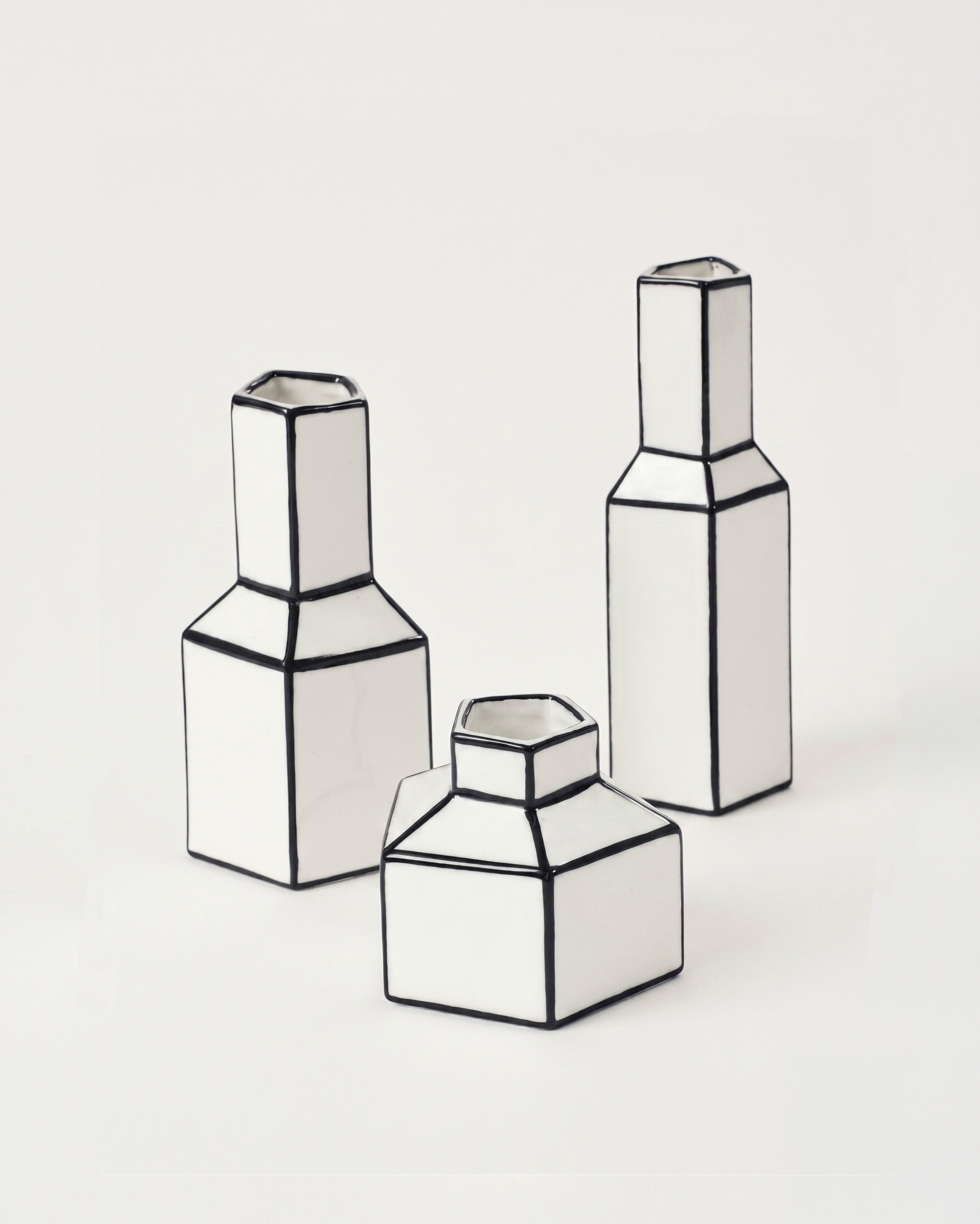 Serax Carte Blanche váza L bílo-černá porcelánová