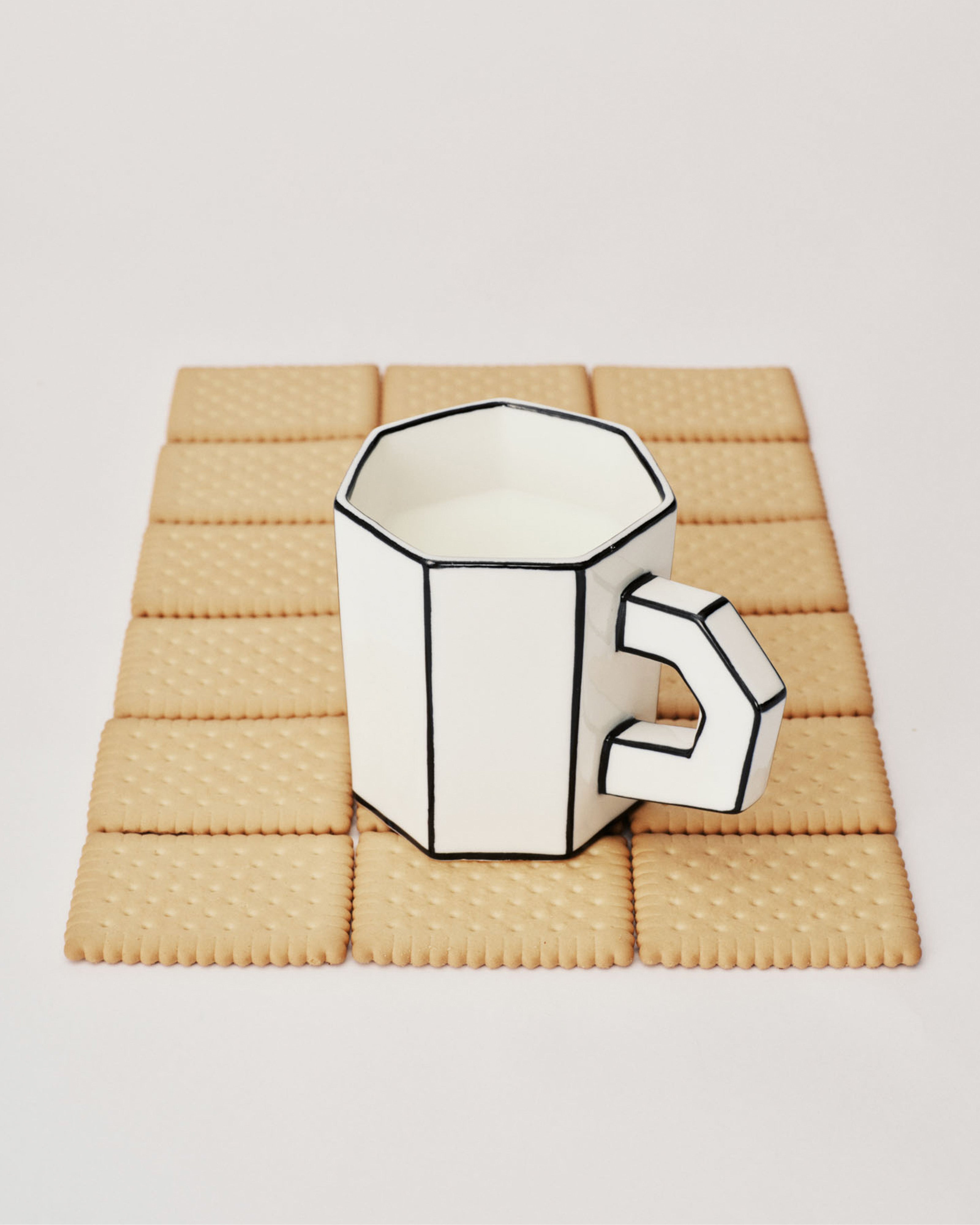 Serax Carte Blanche šálek na čaj bílo-černý porcelán