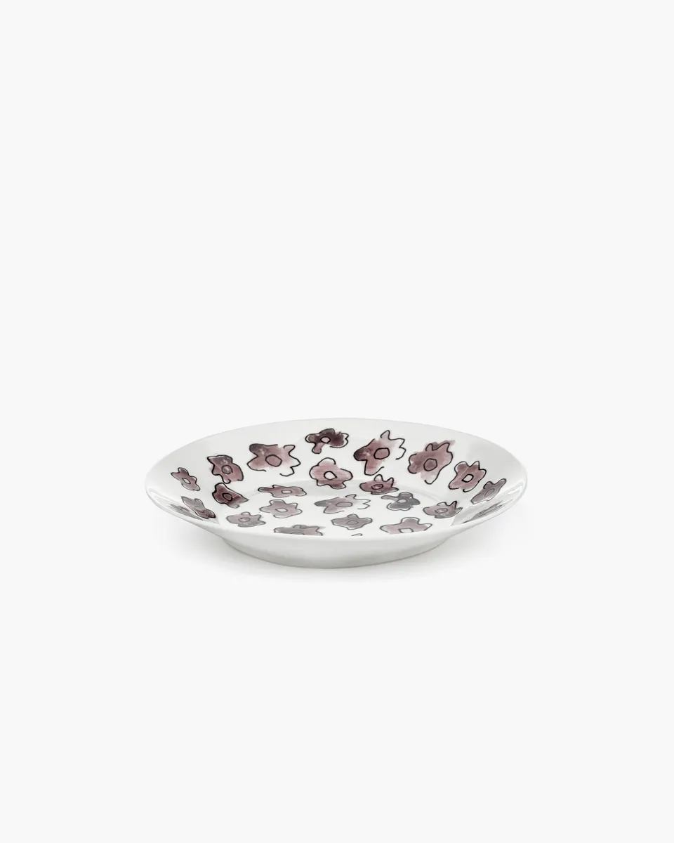 Serax Midnight Flowers hluboký talíř L růžová porcelán
