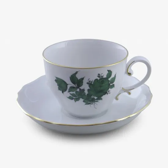 Augarten Mozart šálek na kávu zelený porcelán