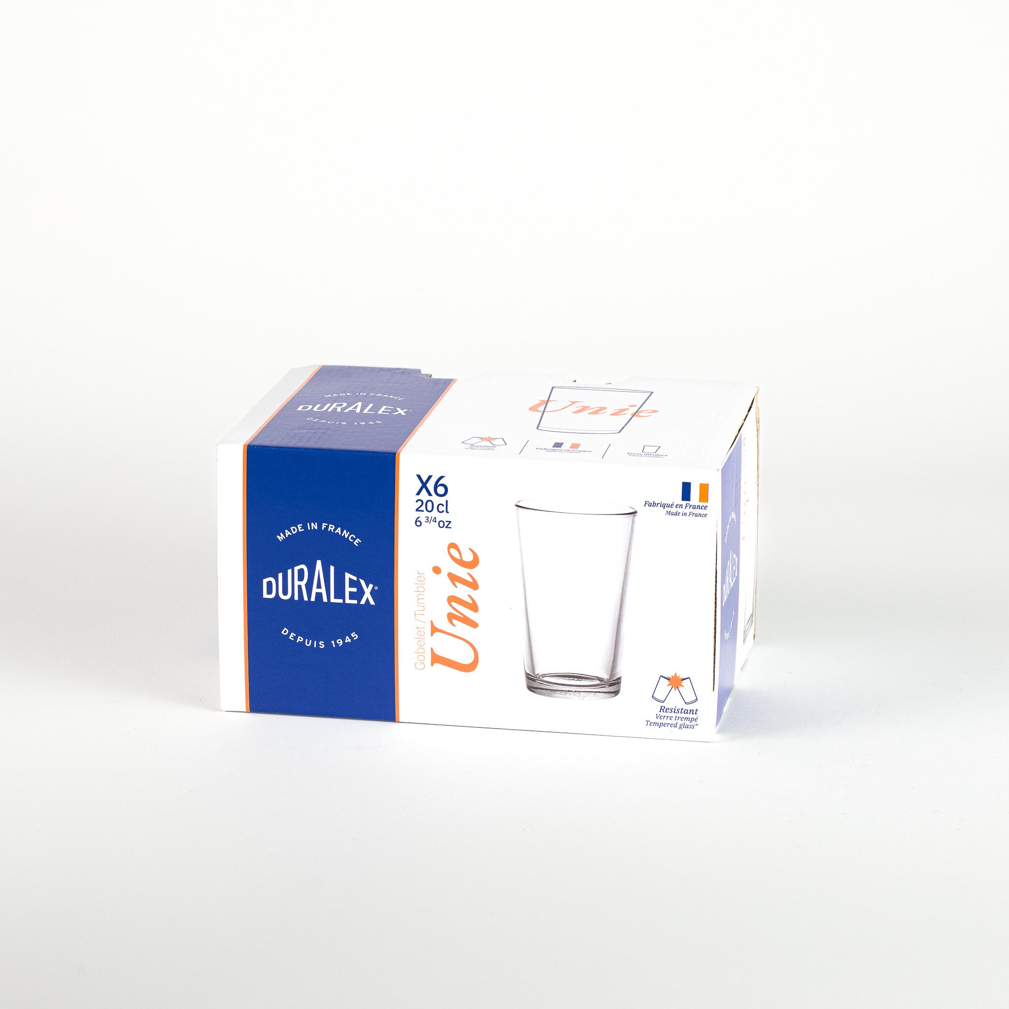 Duralex Unie sklenice čirá 20 cl 6 ks tvrzené sklo