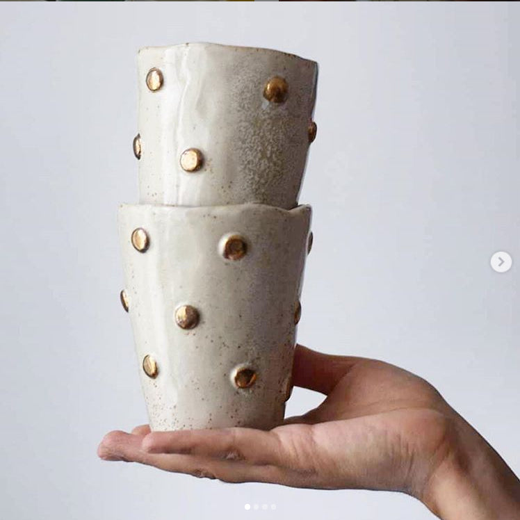 Terra Ceramics Prague Polka Dot stojánek na tužky puntíkovaný