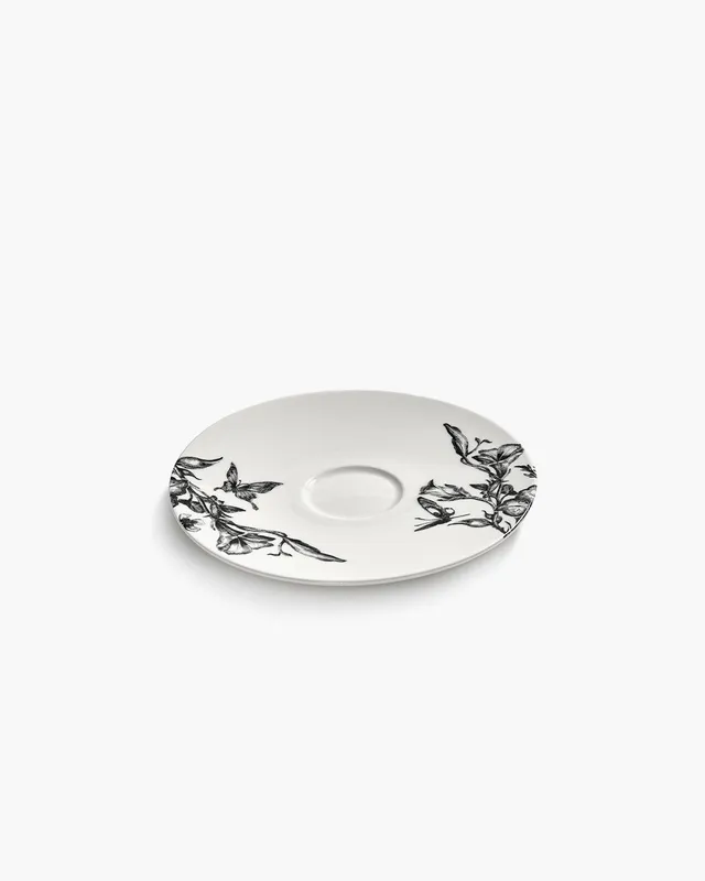 Serax Unity podšálek k šálku bílý černý květ porcelán
