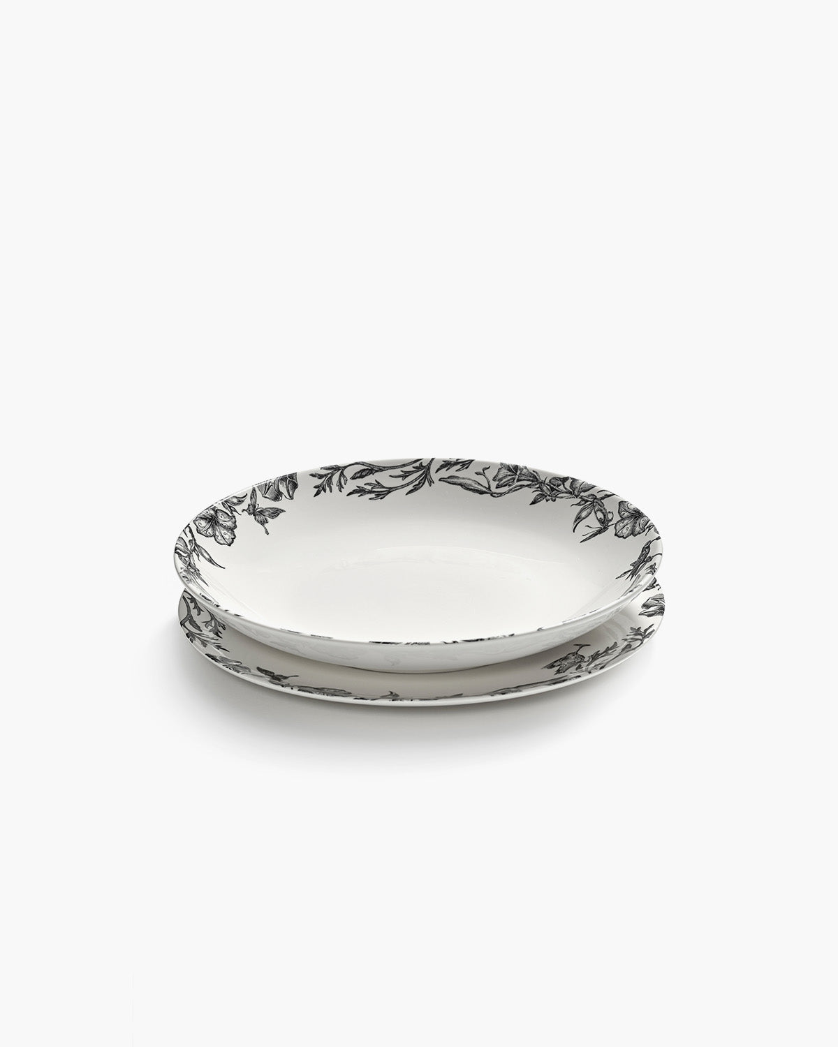 Serax Unity míska nízká L bílo-černá porcelánová