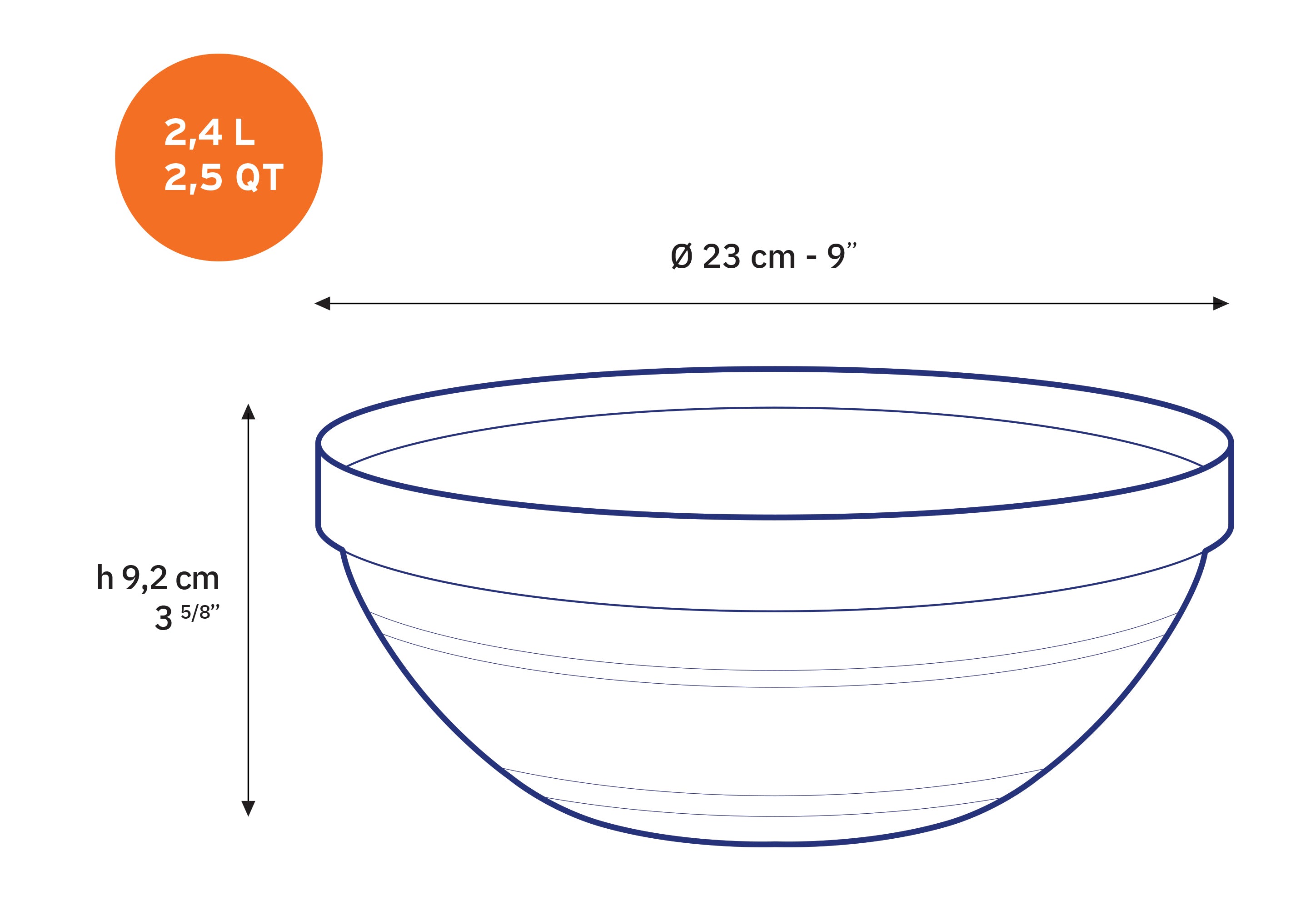 Duralex Le Gigogne salátová mísa 26 cm 3,45 l