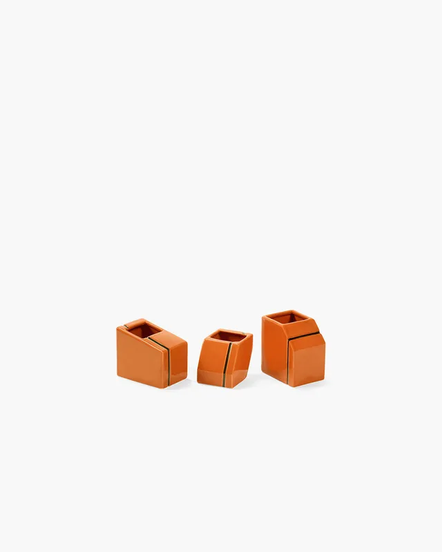 Serax Silos mini vázy 3ks oranžové porcelánové