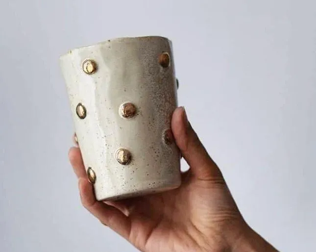 Terra Ceramics Prague Polka Dot stojánek na tužky puntíkovaný
