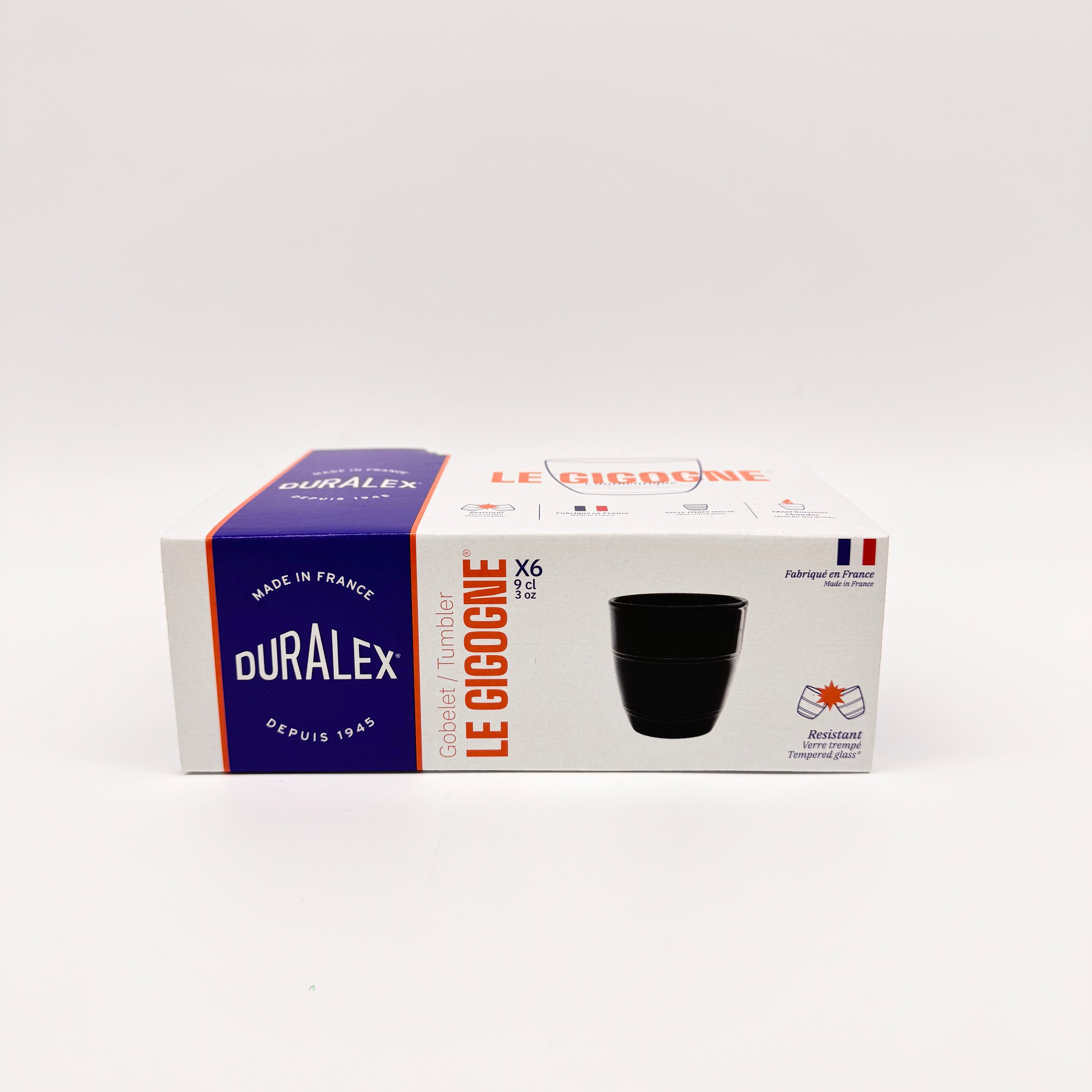 Duralex Le Gigogne sklenice 90 ml černá 6 ks tvrzená
