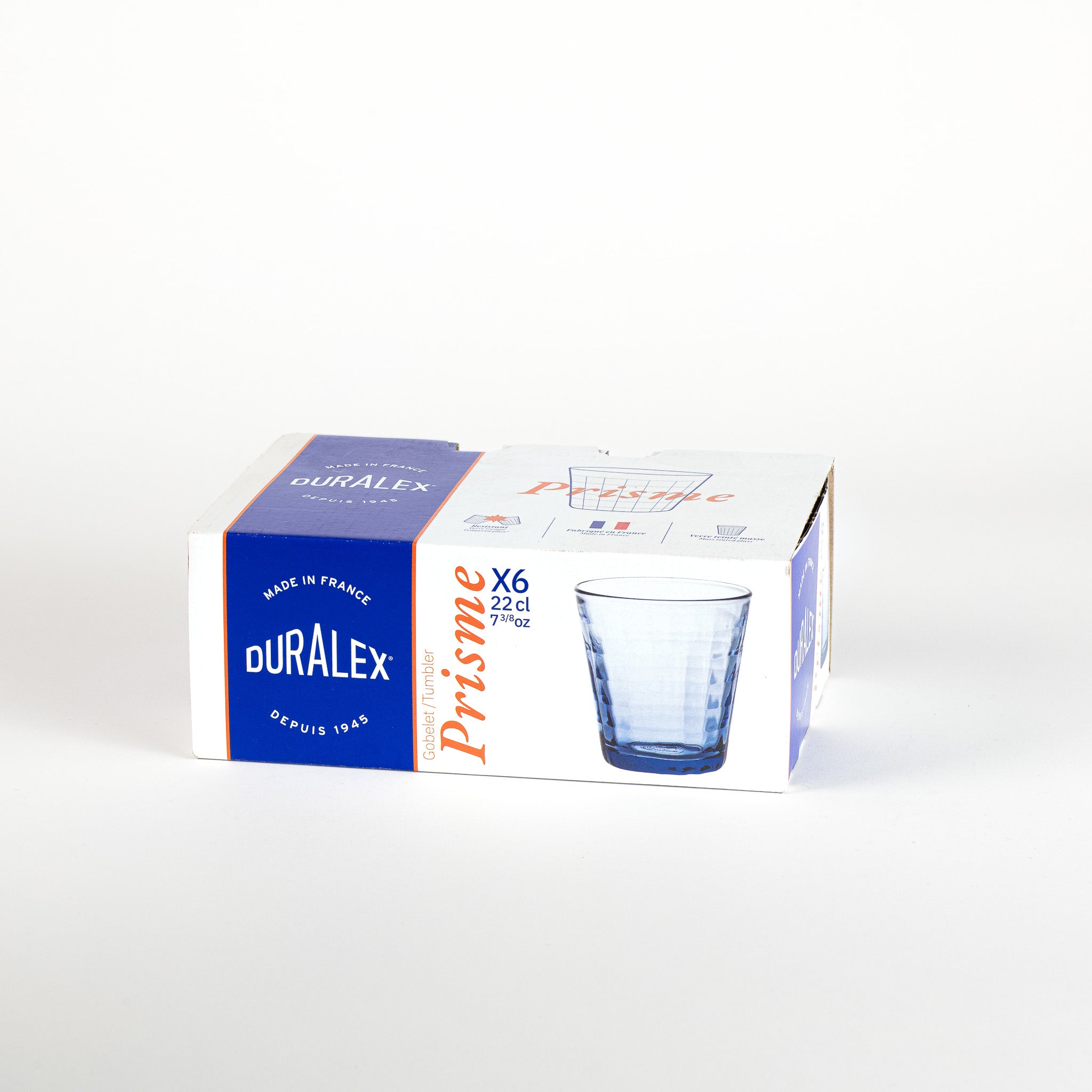 Duralex Prisme sklenice modrá 22 cl 6 ks tvrzené sklo
