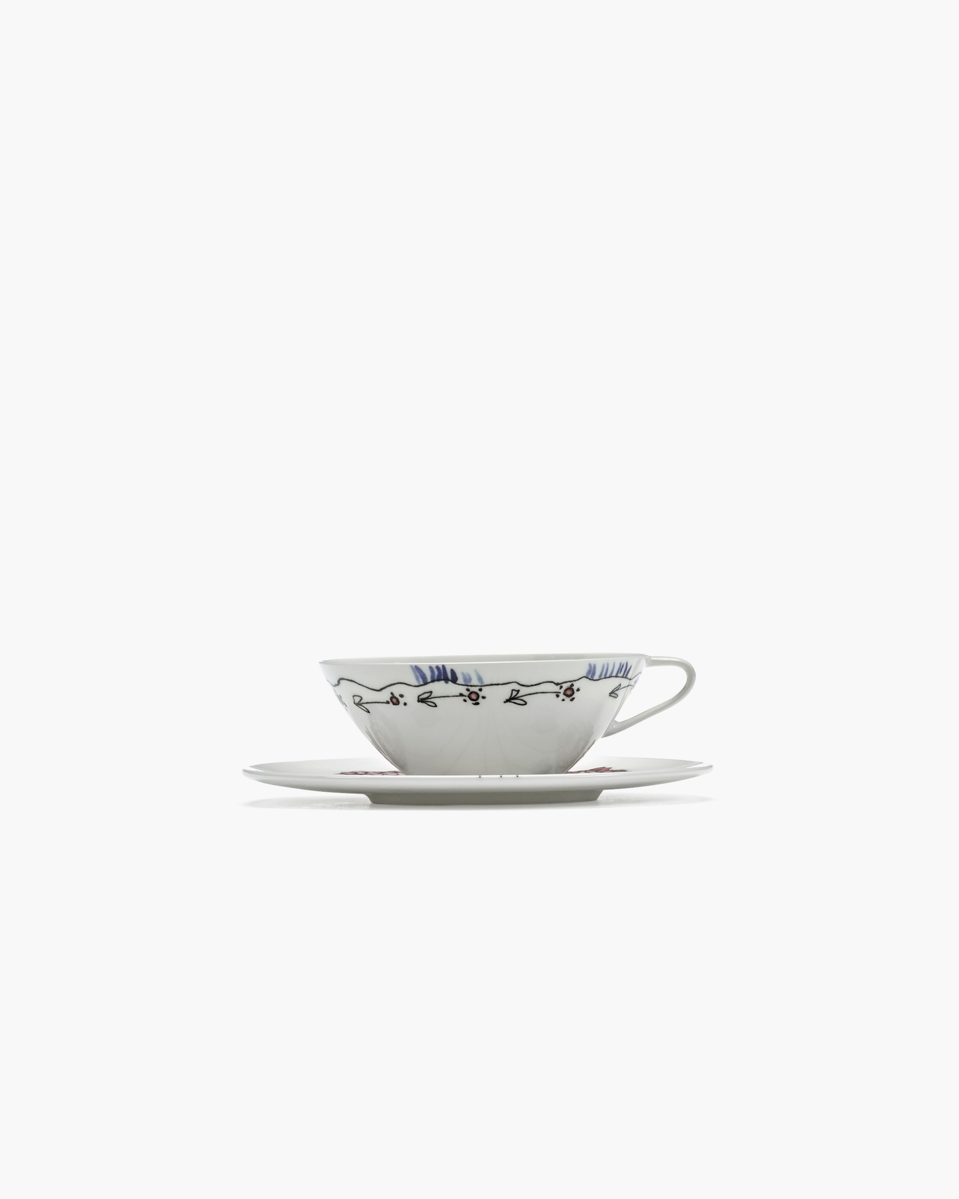 Serax Midnight Flowers šálek s podšálkem Anemone porcelán