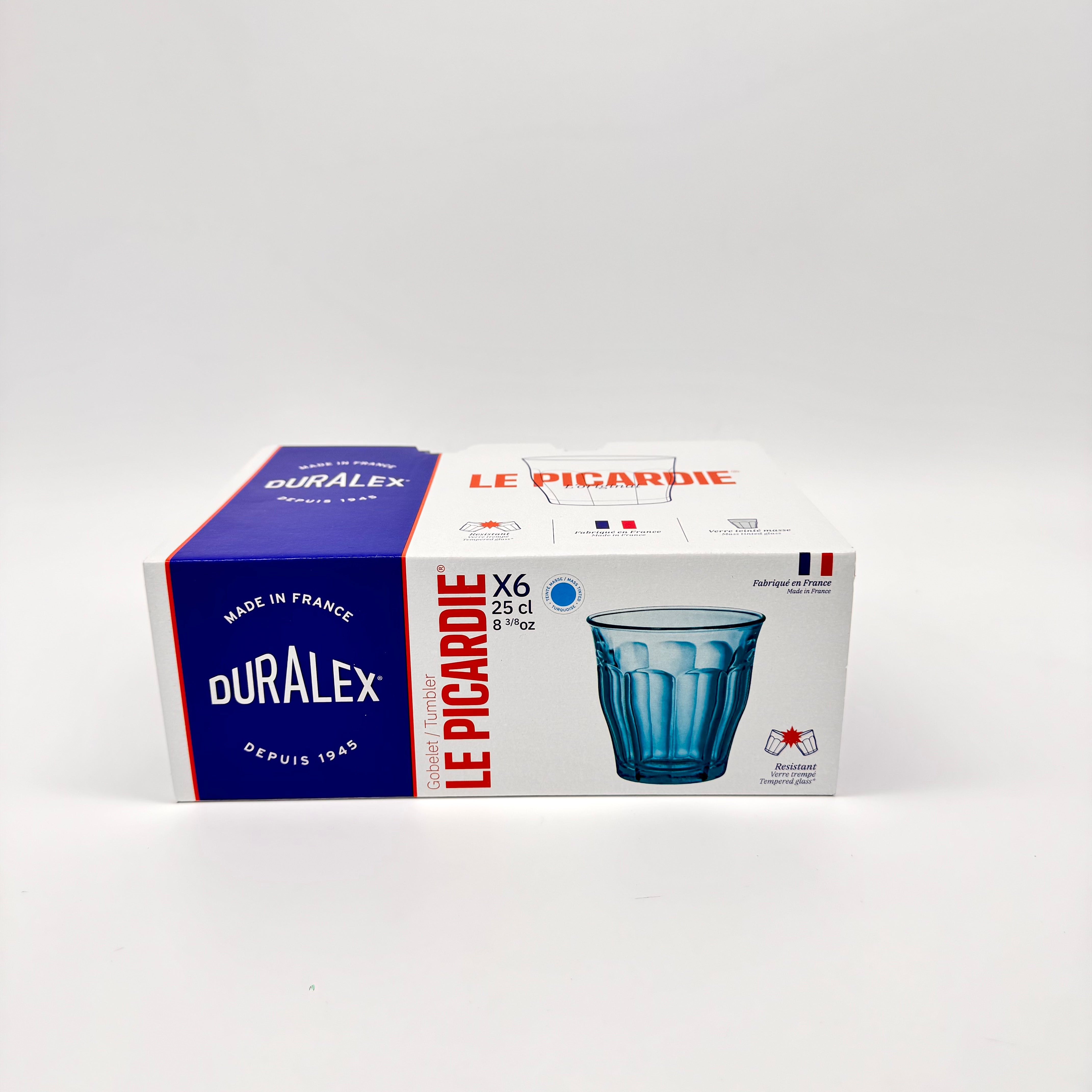 Duralex Picardie sklenice 25 cl sada 6 ks tyrkysová