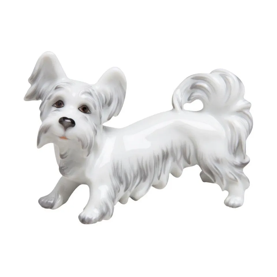 Augarten figurka Skyterrier bílý porcelánový