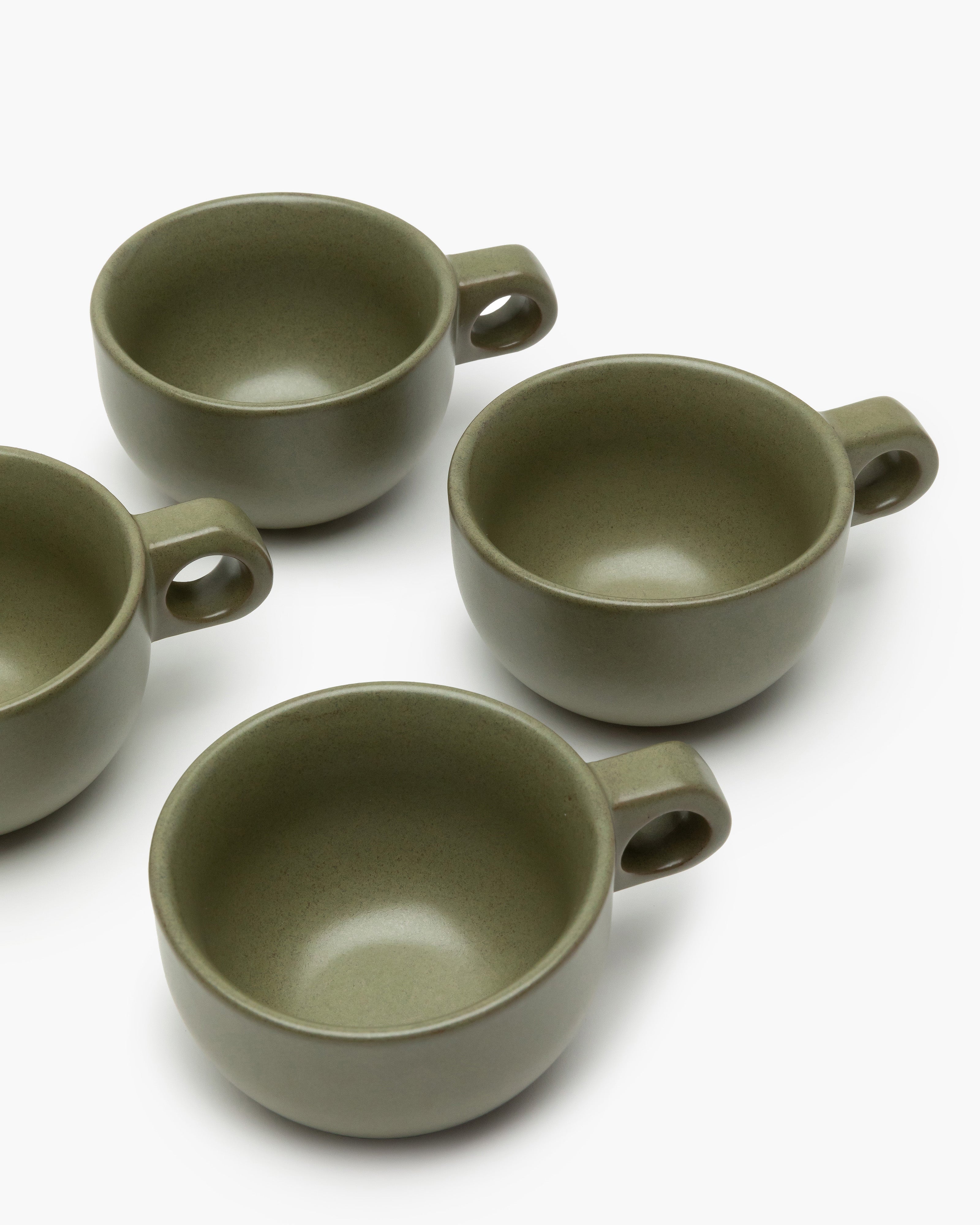 Serax Surface šálek na cappuccino s podšálkem camo green kamenina
