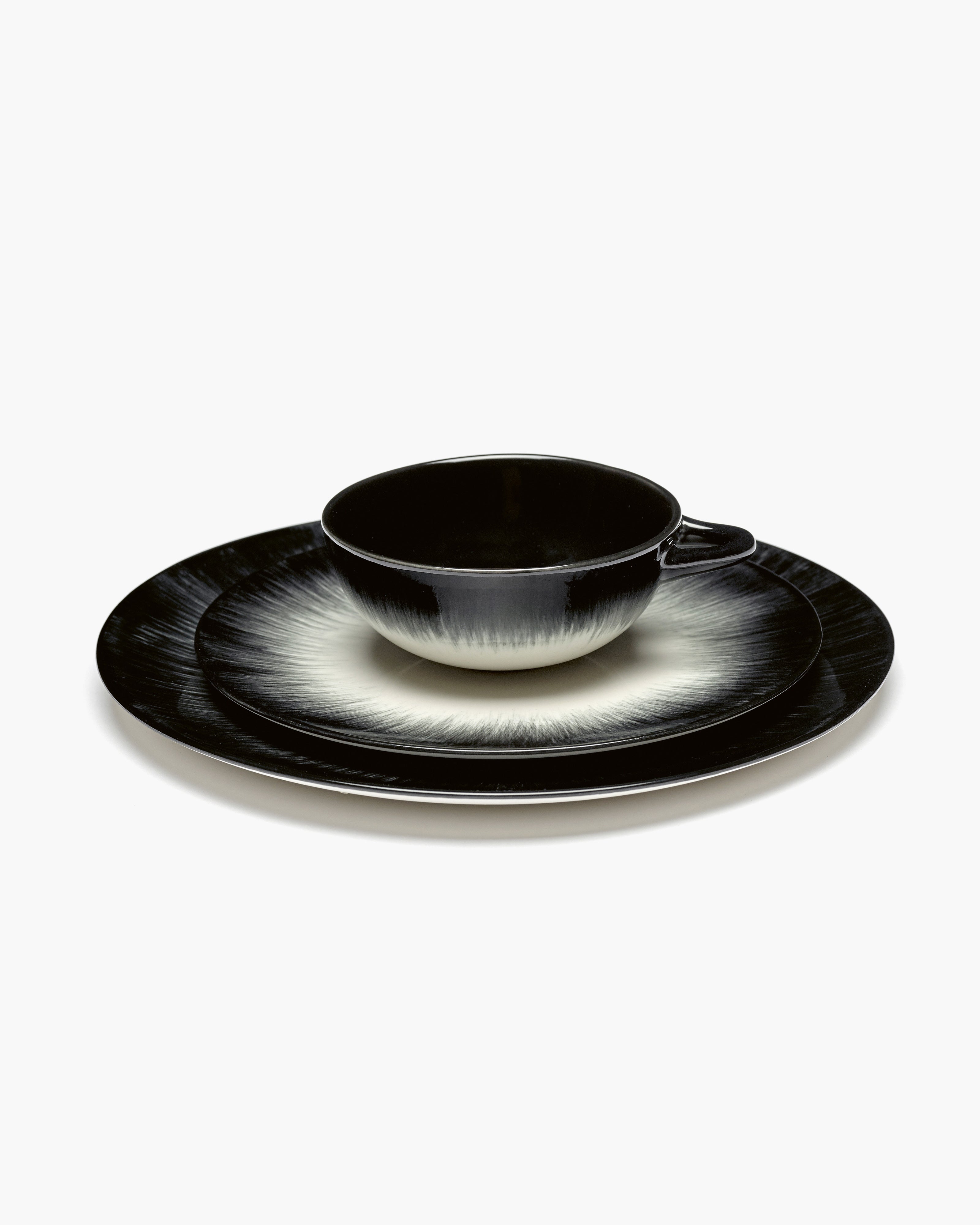 Serax Dé Variation 4 talíř snídaňový bílo-černý porcelán