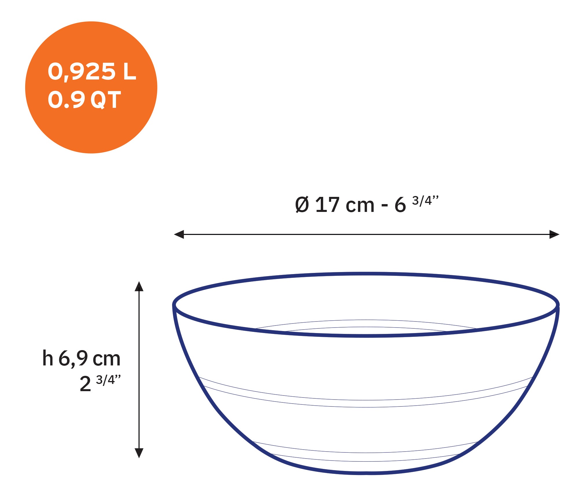 Duralex Le Gigogne skleněná mísa 17 cm 92,5 cl