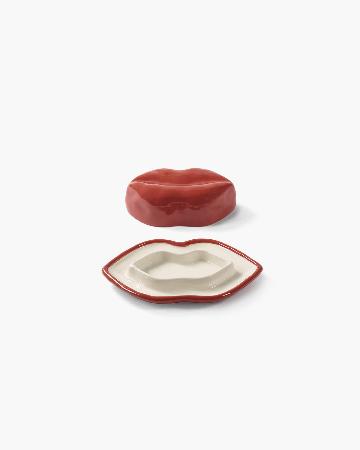 Serax Les Objets Lips máslenka s víkem červená