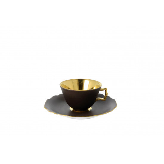 Augarten Belvedere espresso šálek kouřově šedý se zlacením