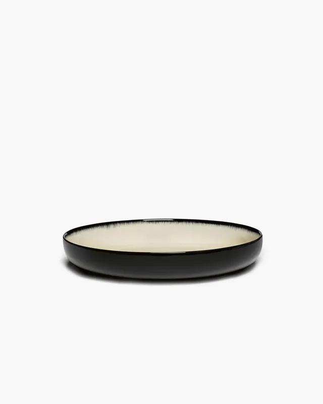 Serax Dé hluboký talíř L bílo černý porcelán