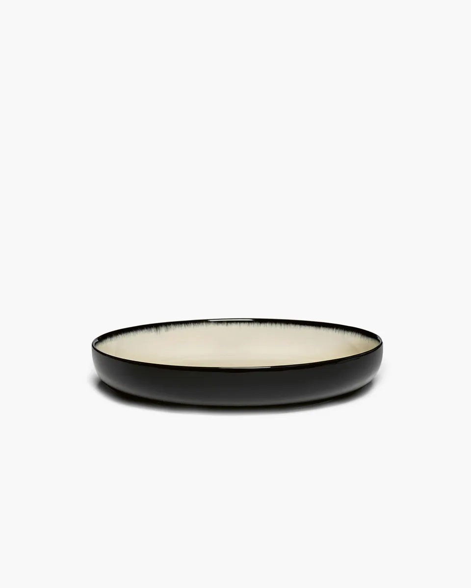 Serax Dé hluboký talíř L bílo černý porcelán