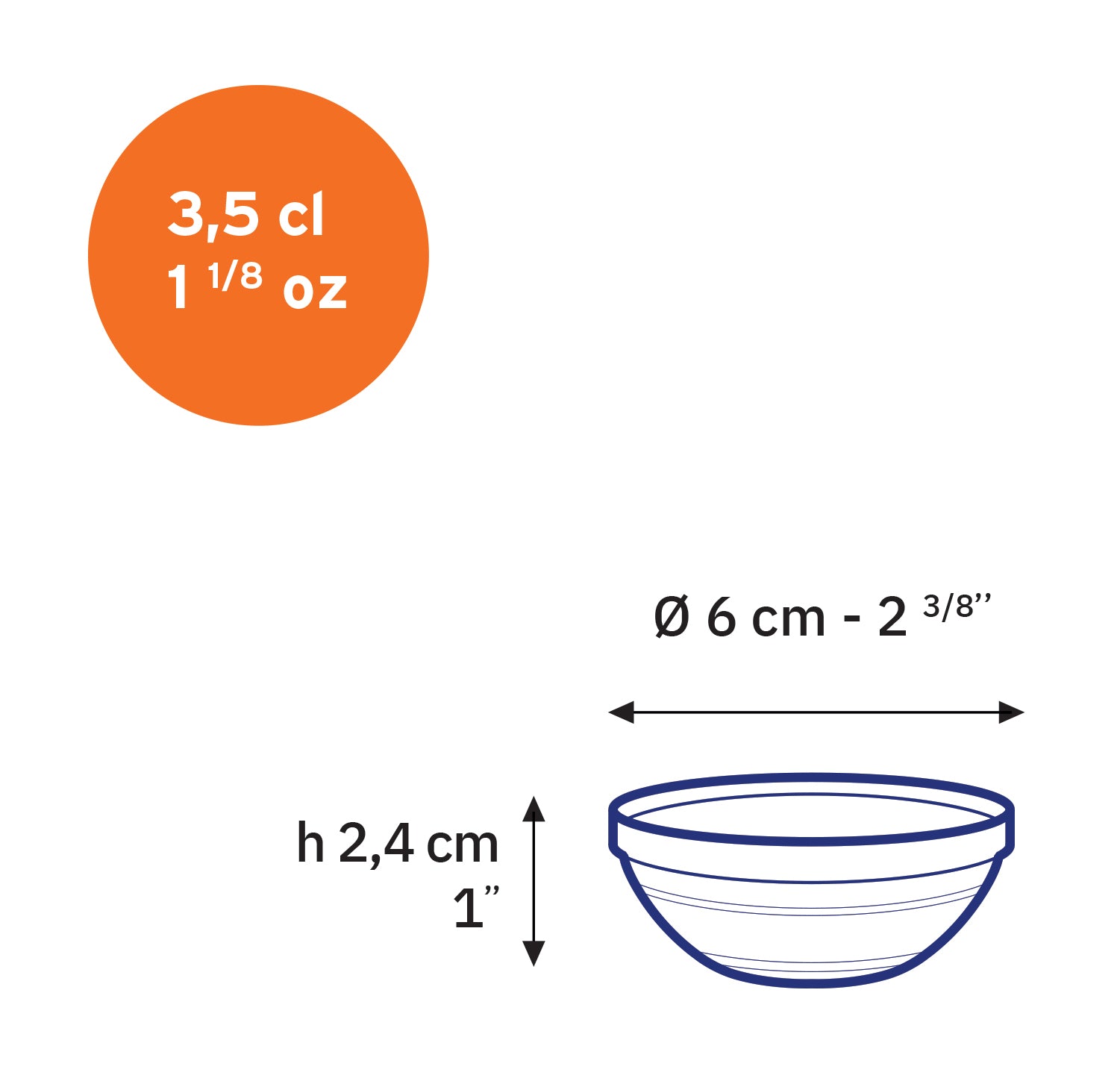Duralex Le Gigogne miska 35 ml 6 cm 4 ks čirá