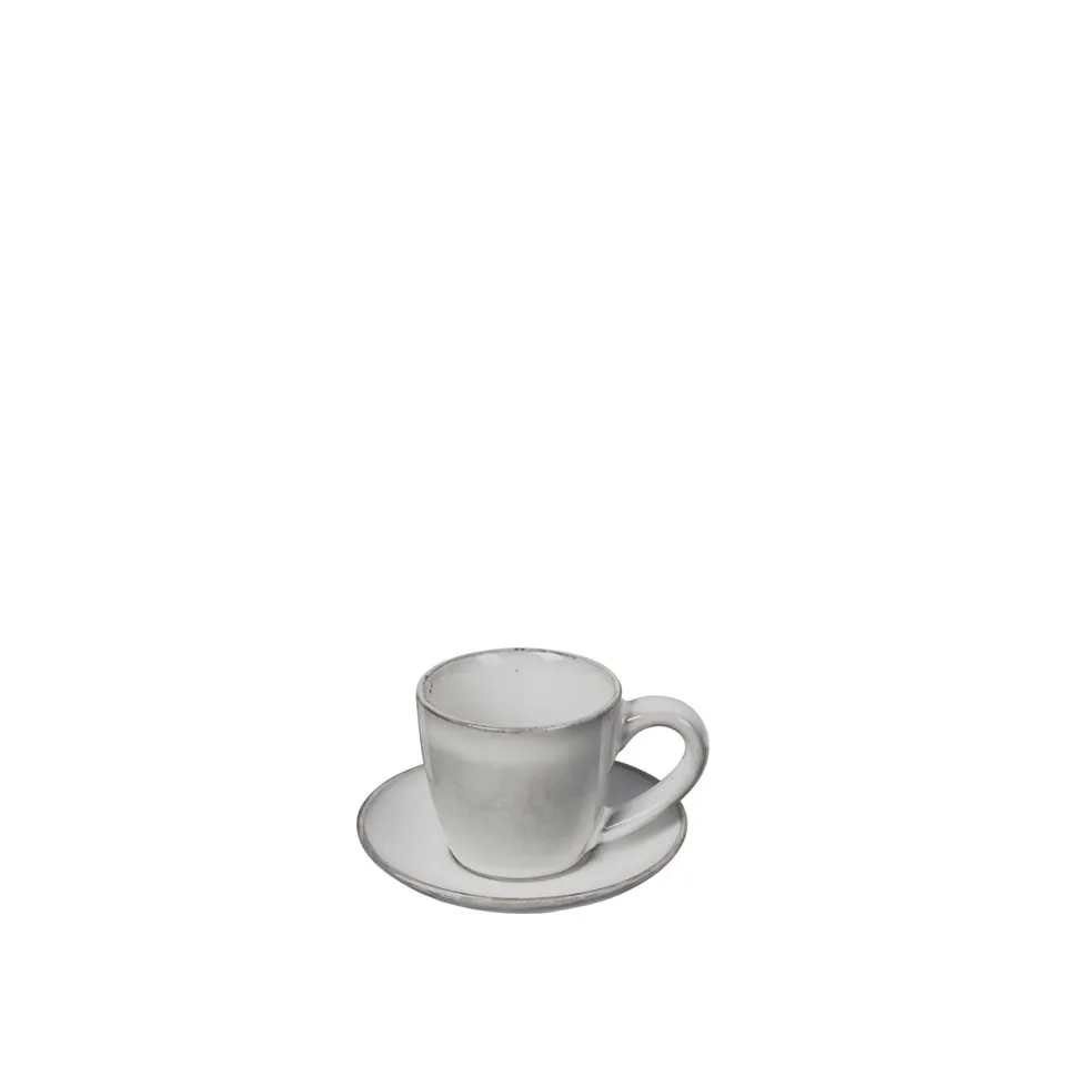 Broste Copenhagen Nordic Sand Espresso hrnek s podšálkem kameninový