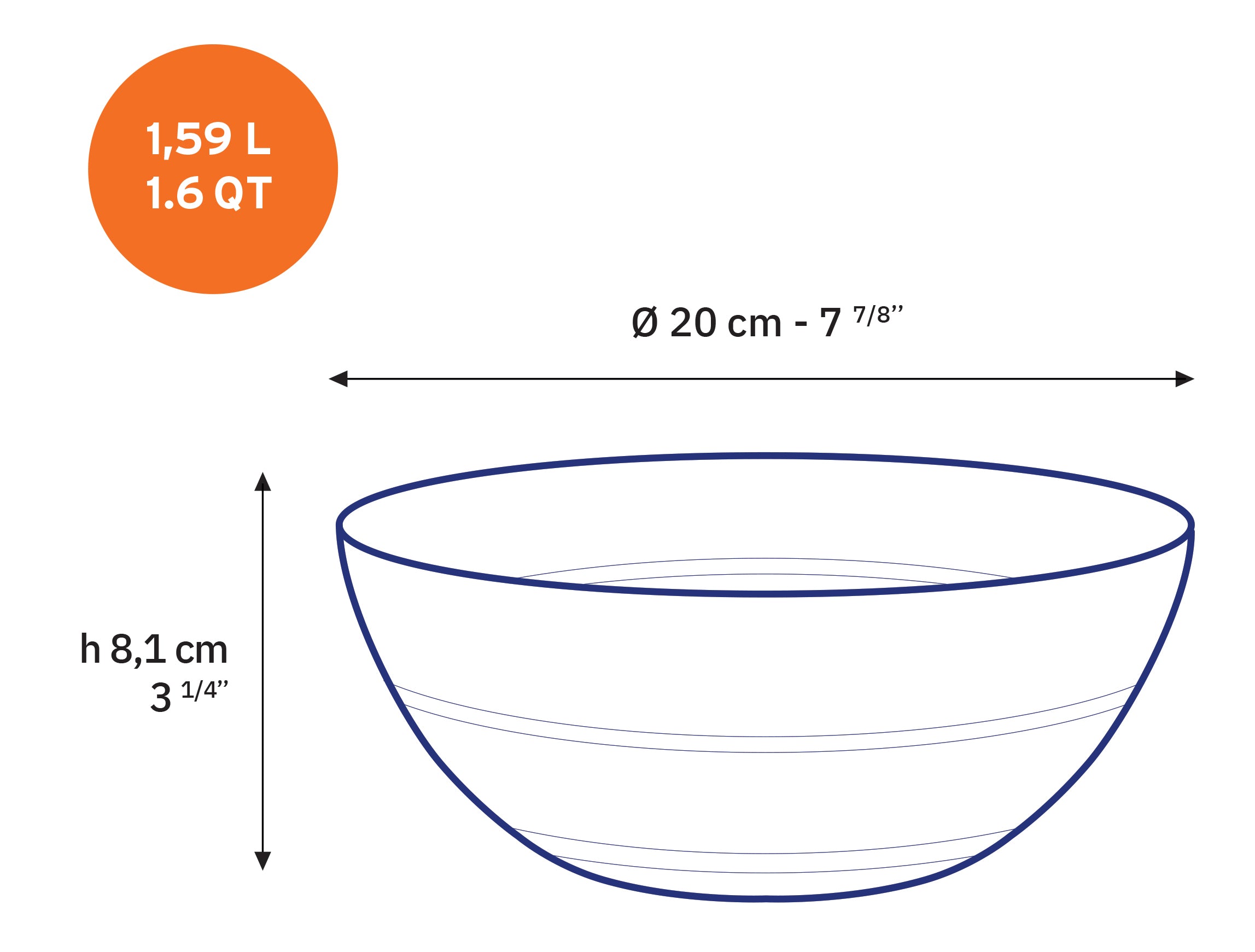 Duralex Le Gigogne skleněná mísa 20 cm 159 cl
