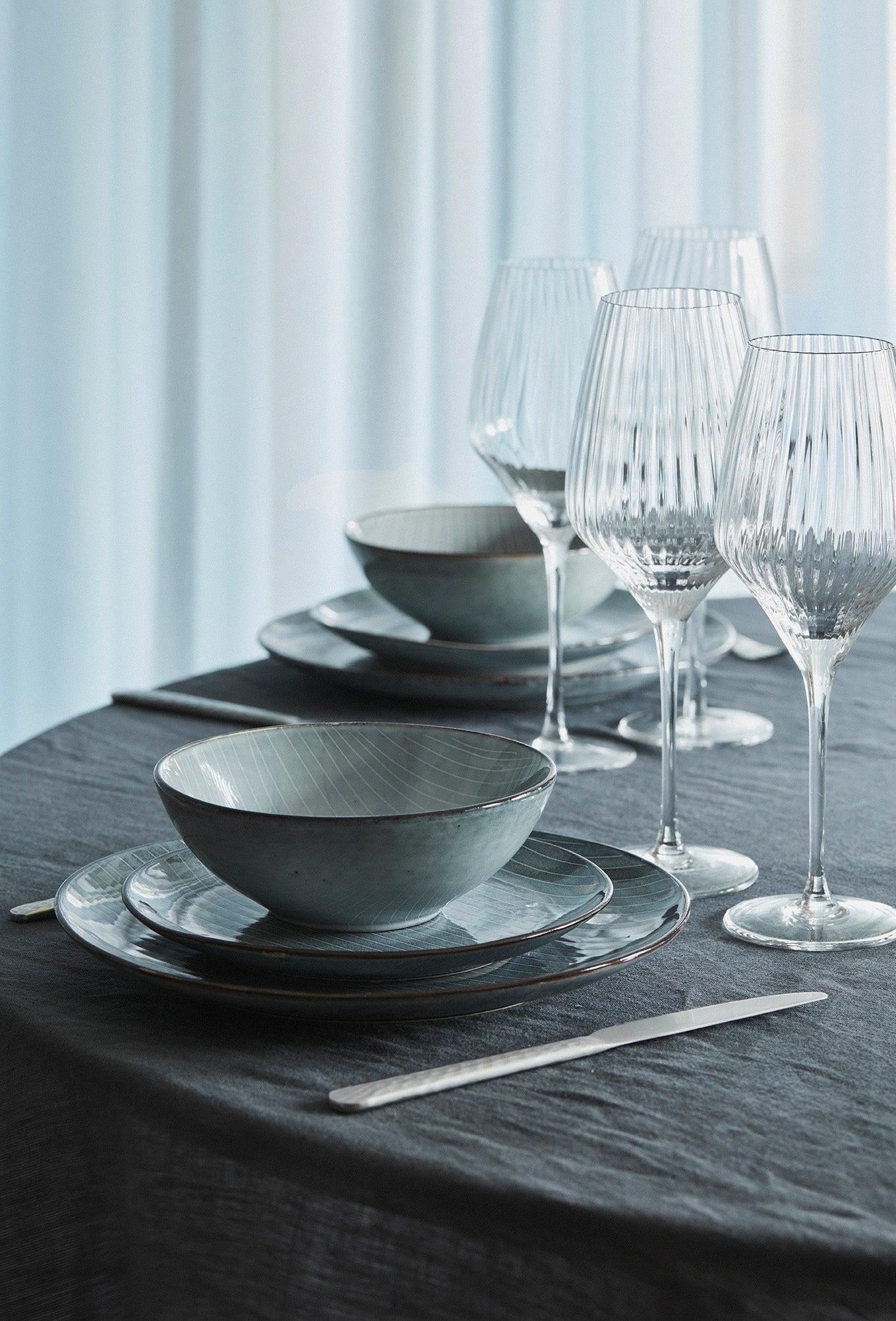 Broste Copenhagen Nordic Sea jídelní sada pro 4 modrá