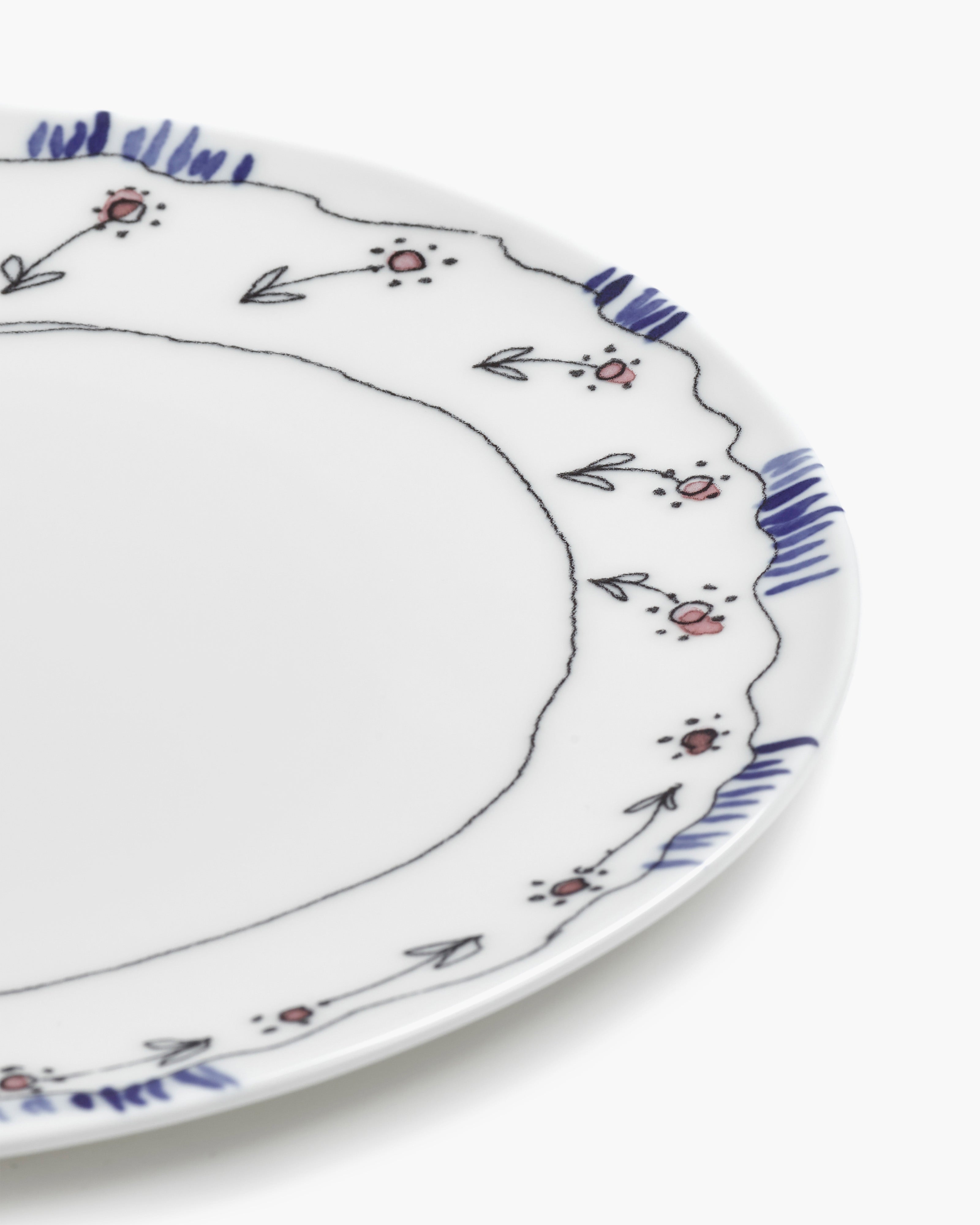 Serax Midnight Flowers talíř porcelán sasanka