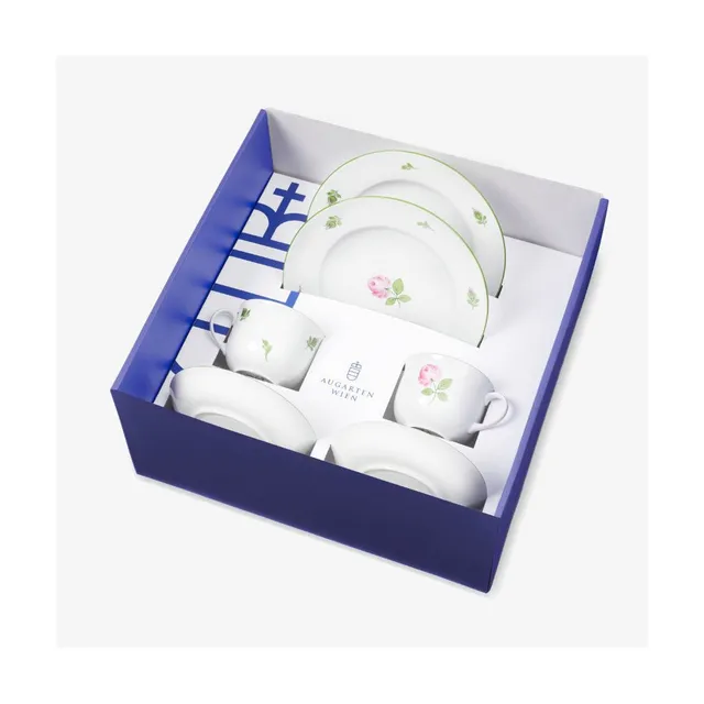 Augarten Schubert Starter Set porcelánová sada růžová Vídeňská růže