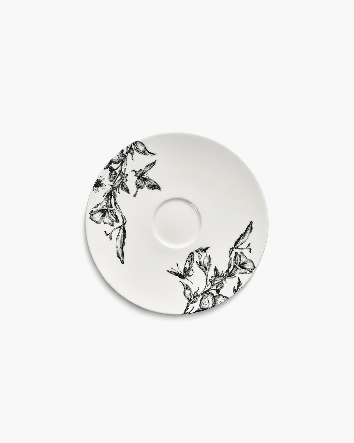 Serax Unity podšálek k šálku bílý černý květ porcelán