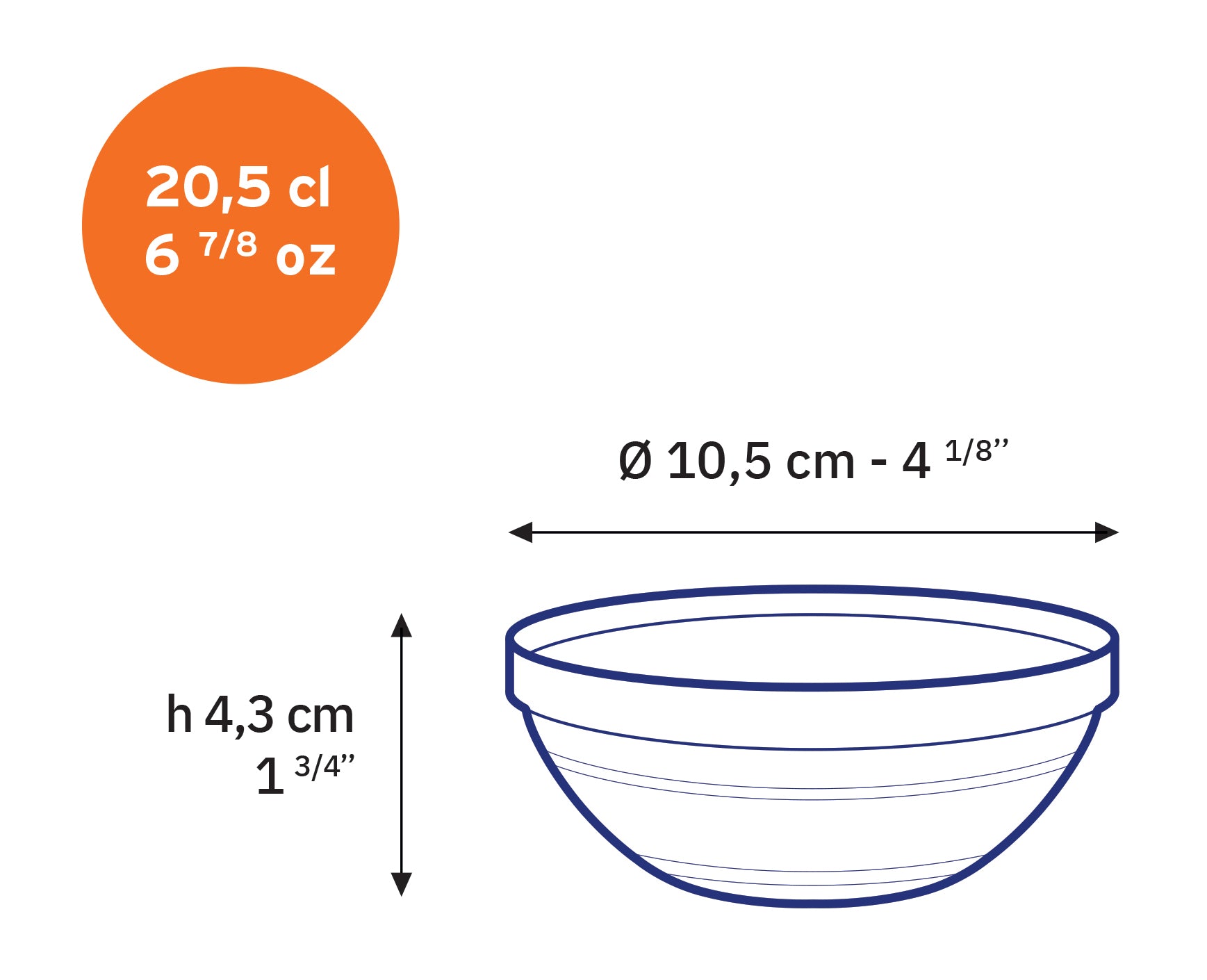 Duralex Le Gigogne miska 205 ml 10,5 cm čirá 6 ks
