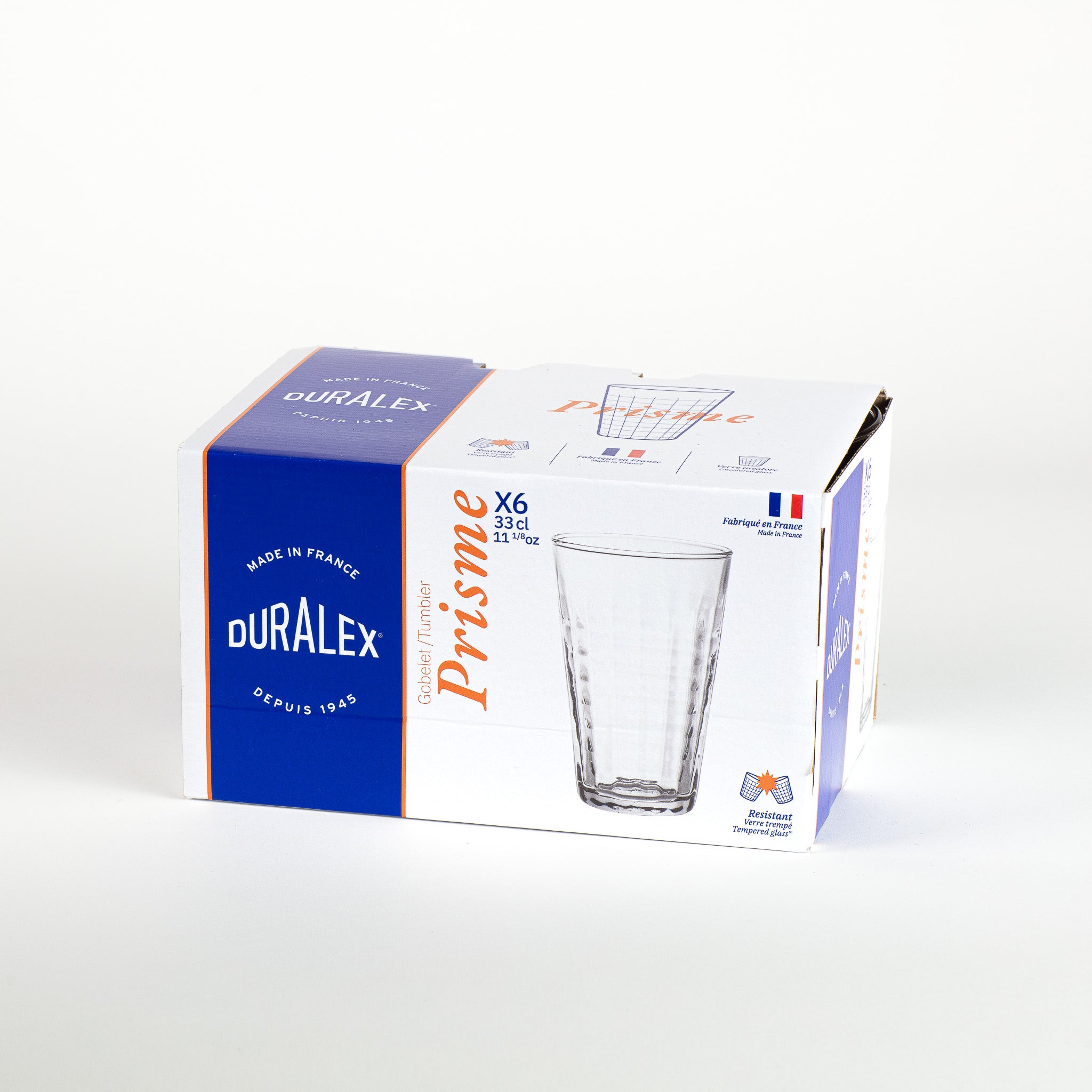 Duralex Prisme sklenice 33 cl čirá 6 ks hranatá