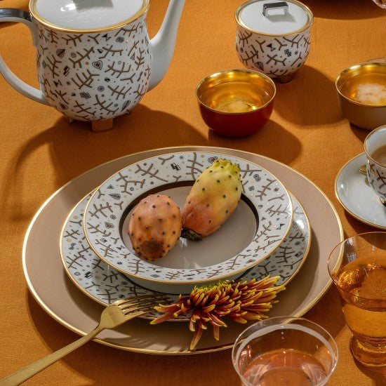 Augarten dezertní talíř 16 cm porcelán zlatý okraj