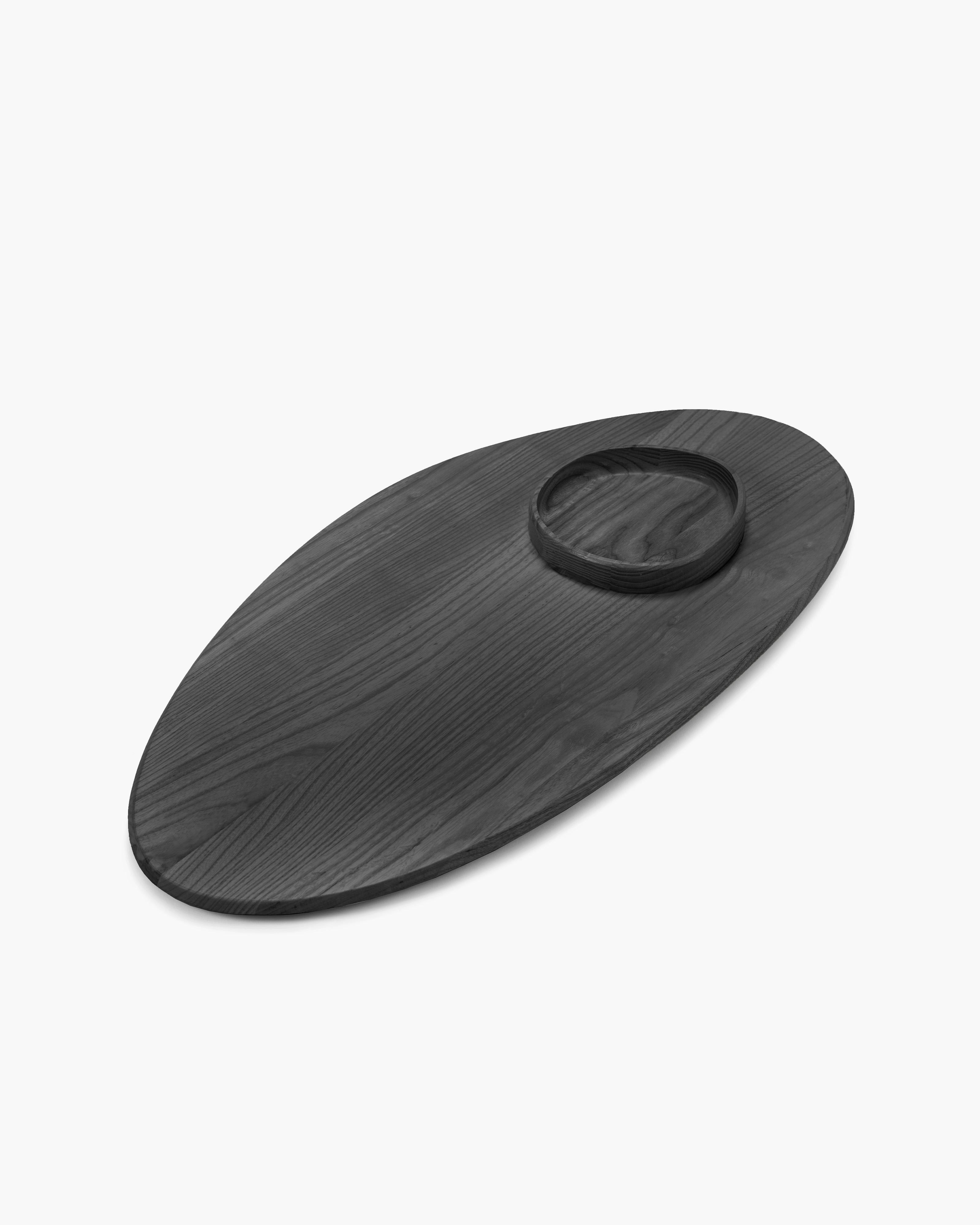 Serax Dune Platter + Bowl 02 servírovací mísa černá dřevěná