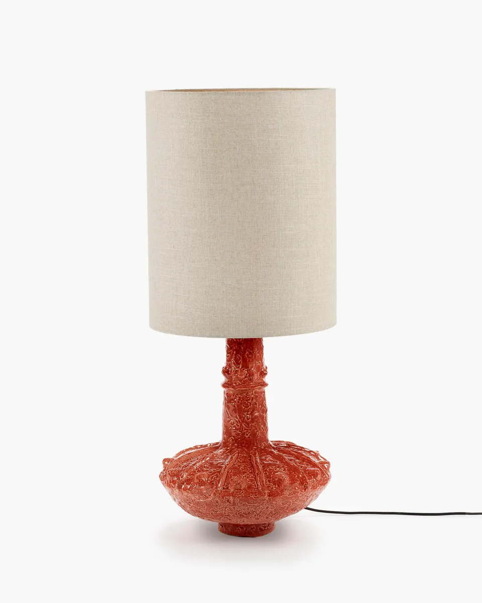 Serax Georgia stolní lampa oranžová keramická vroubkovaná