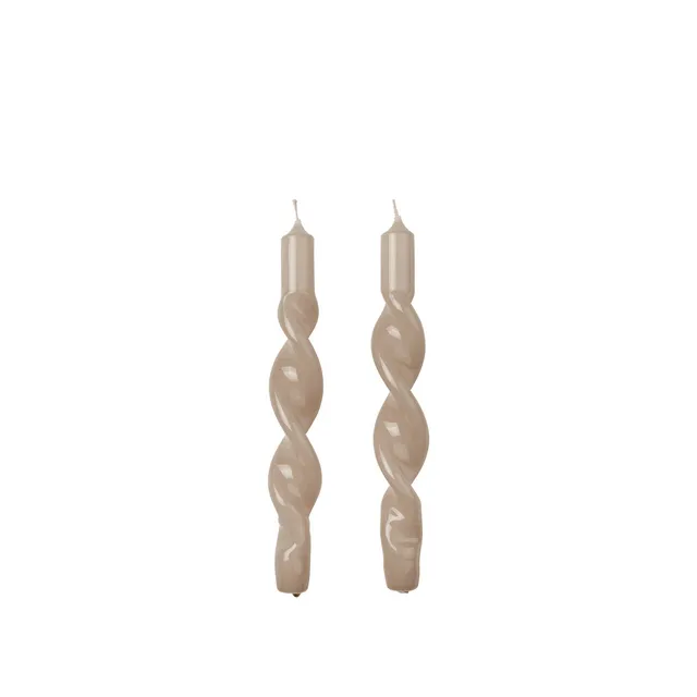 Broste Copenhagen Twist Glossy Taper Candle svíčka spirálová