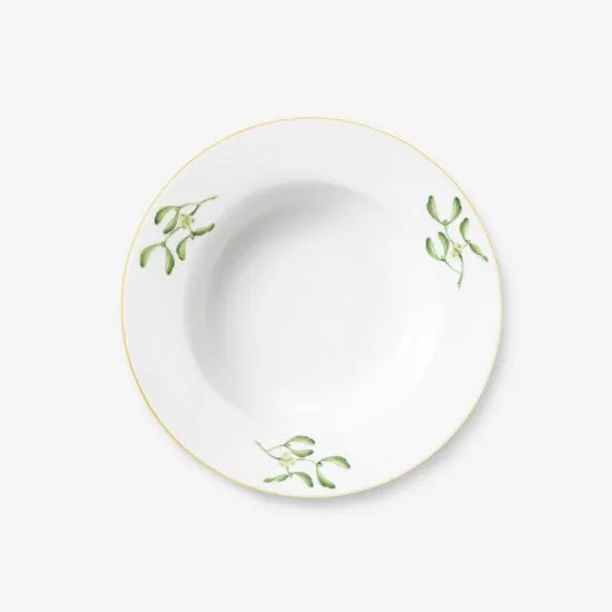 Augarten Schubert polévkový talíř 21 cm zelený jmelí